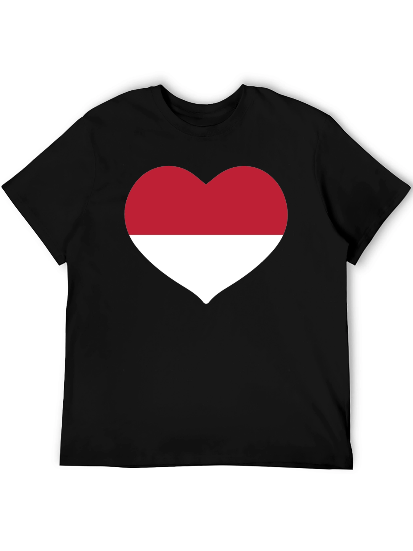 Indonesia Heart Flag Black T-Shirt