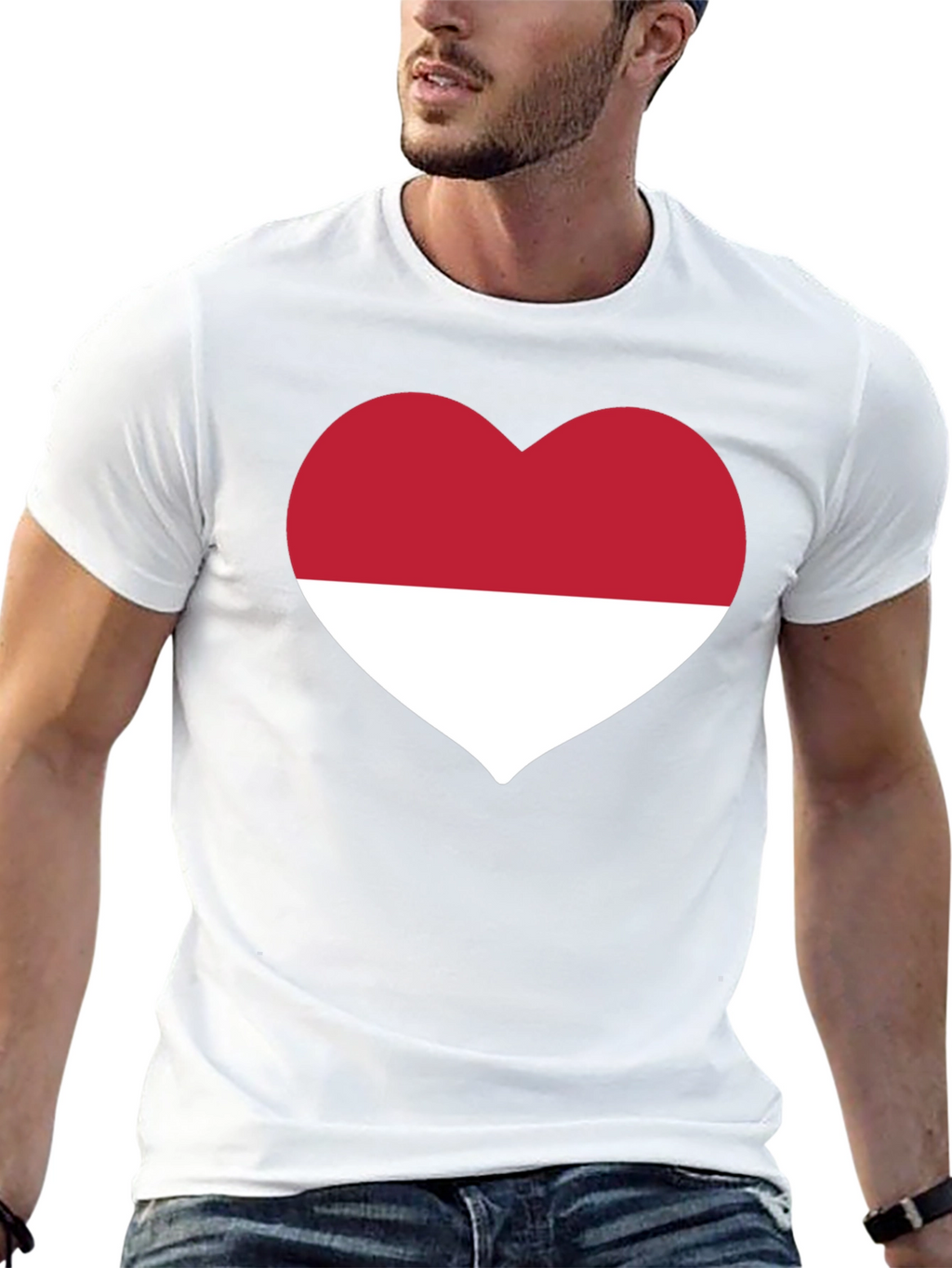 Indonesia Heart Flag Black T-Shirt