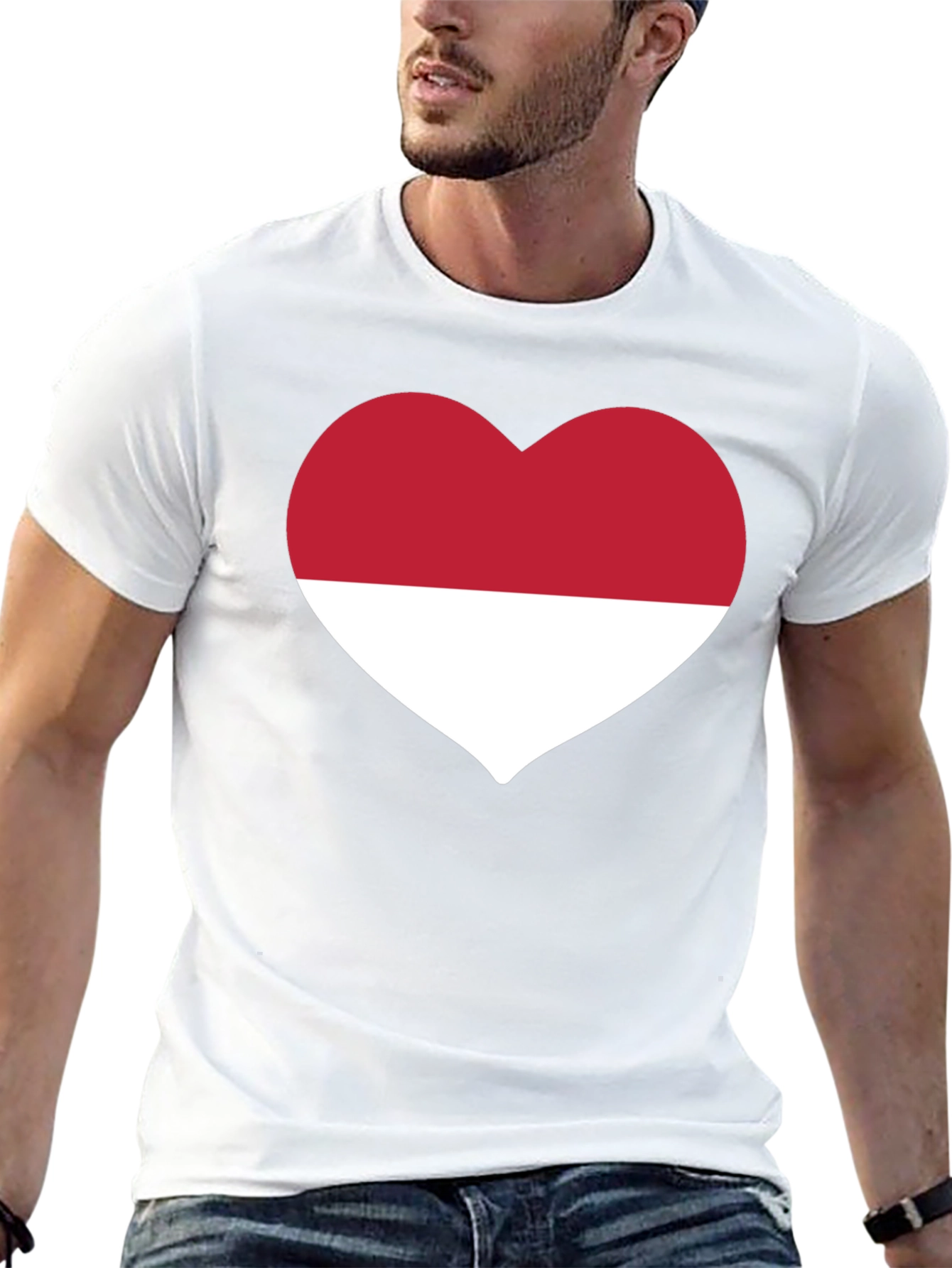 Indonesia Heart Flag Black T-Shirt