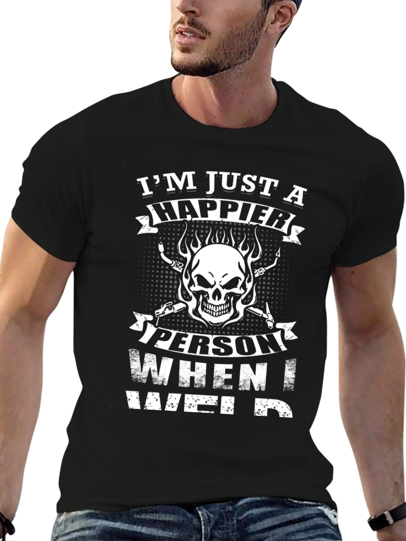 Happier Welder Black T-Shirt
