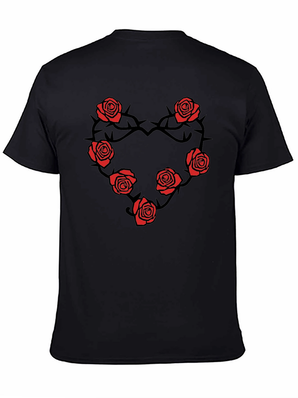 Rose Heart T-Shirt - Black