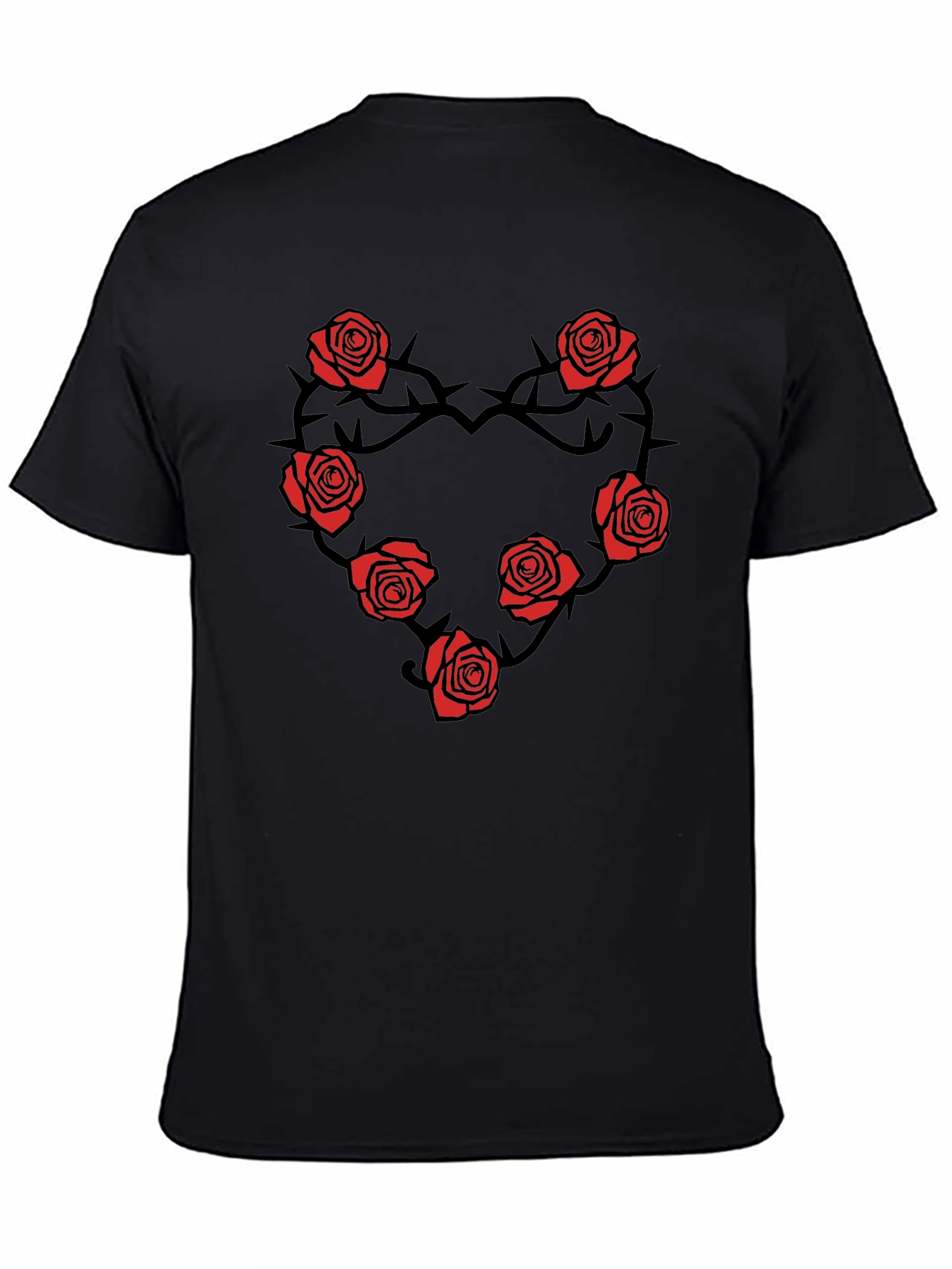Rose Heart T-Shirt - Black