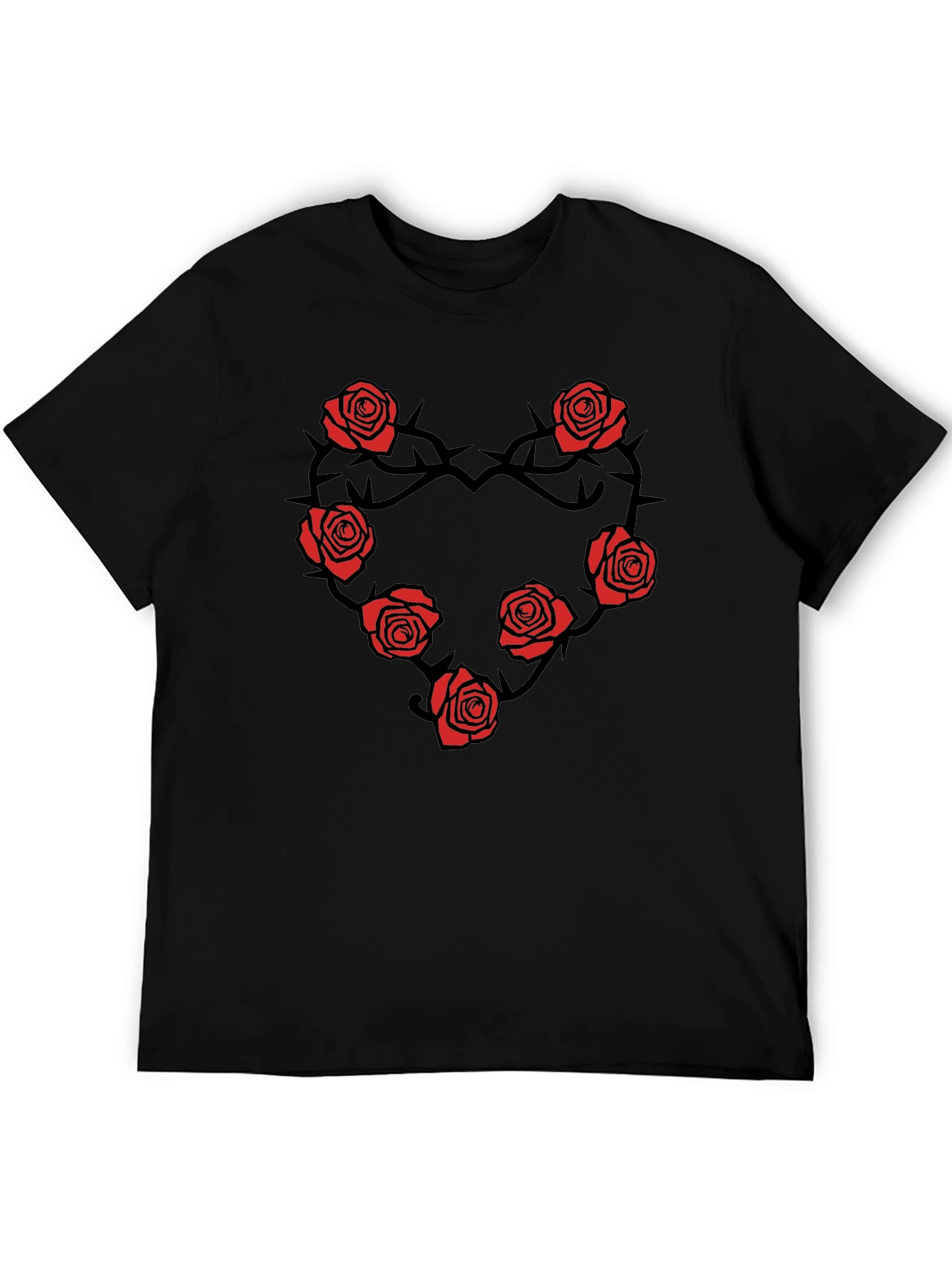 Rose Heart T-Shirt - Black