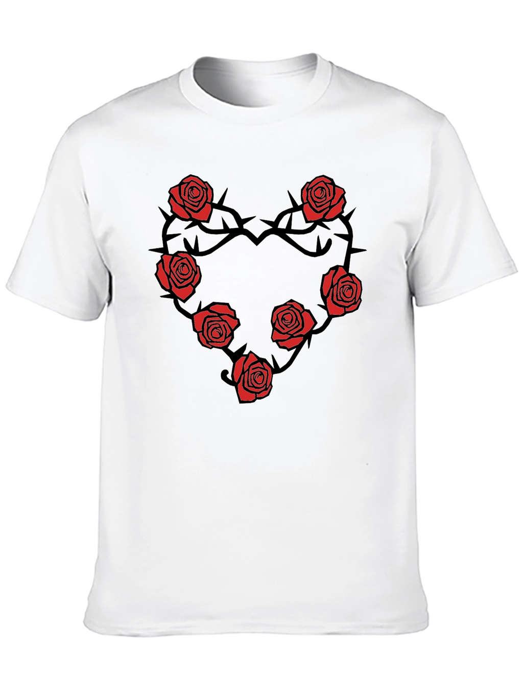 Rose Heart T-Shirt - Black