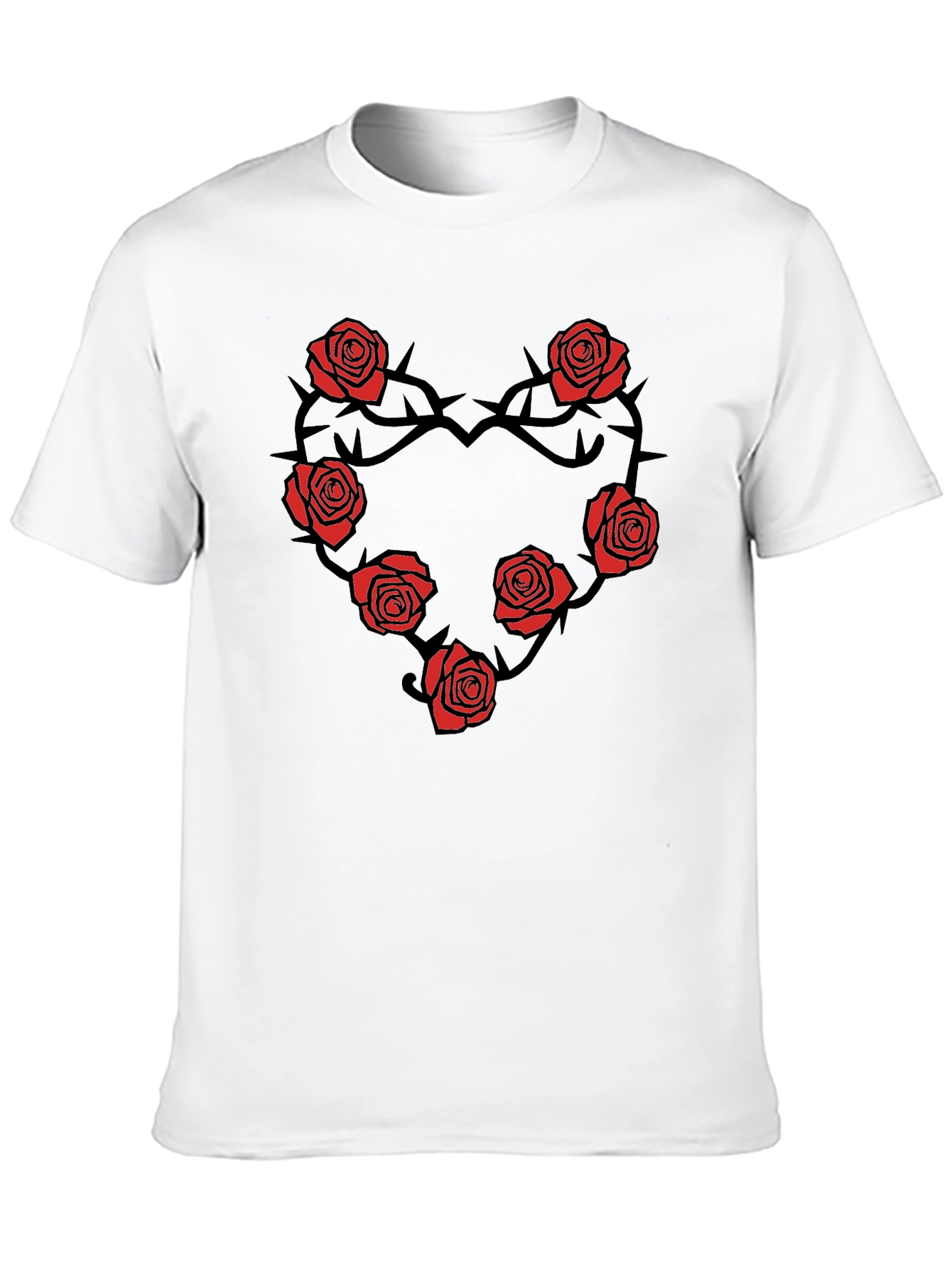 Rose Heart T-Shirt - Black