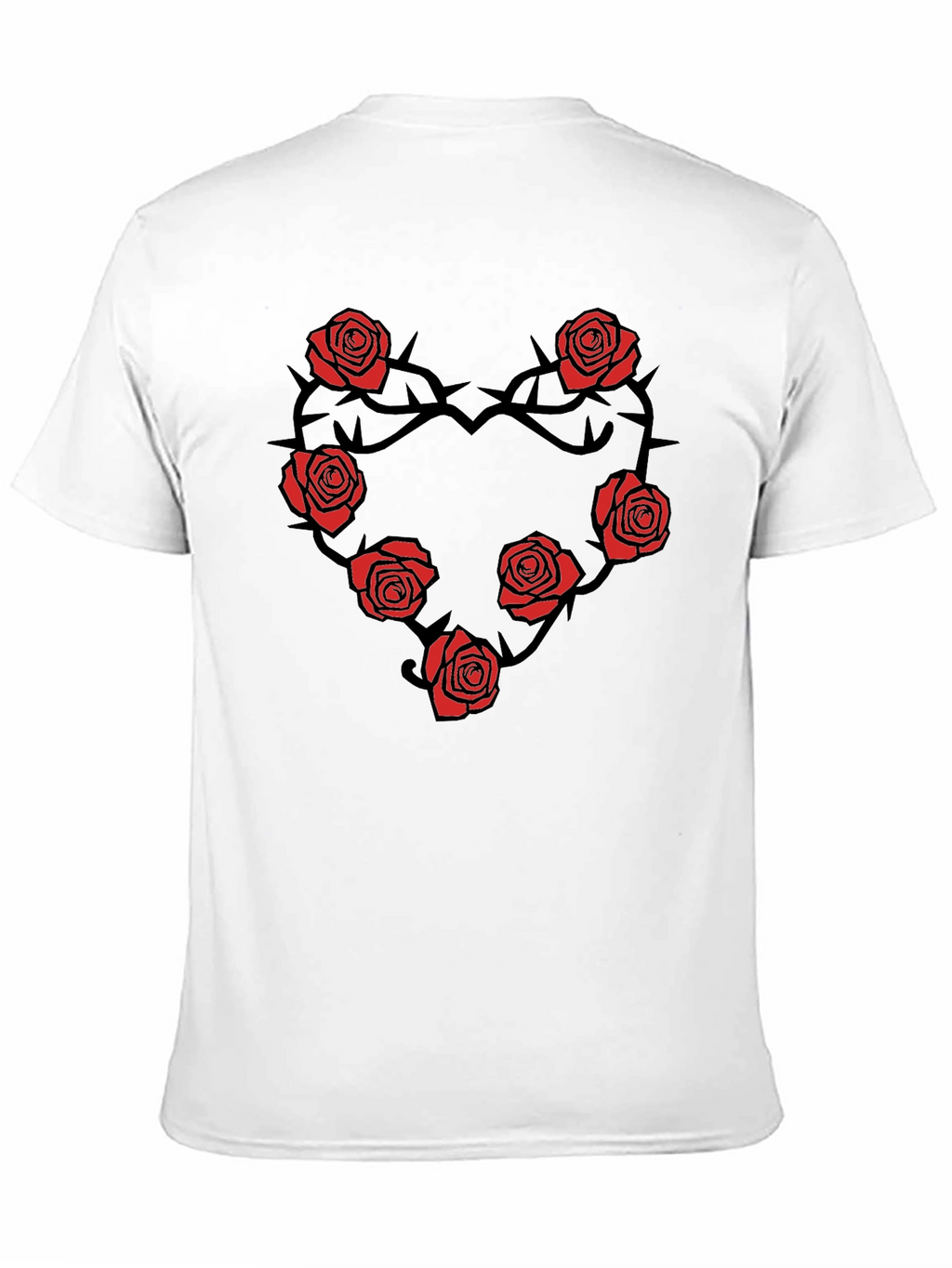 Rose Heart T-Shirt - Black