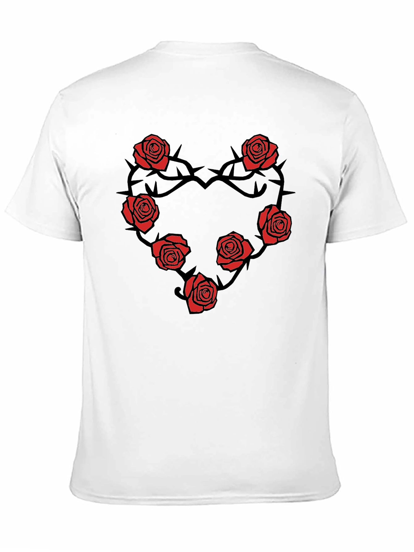 Rose Heart T-Shirt - Black