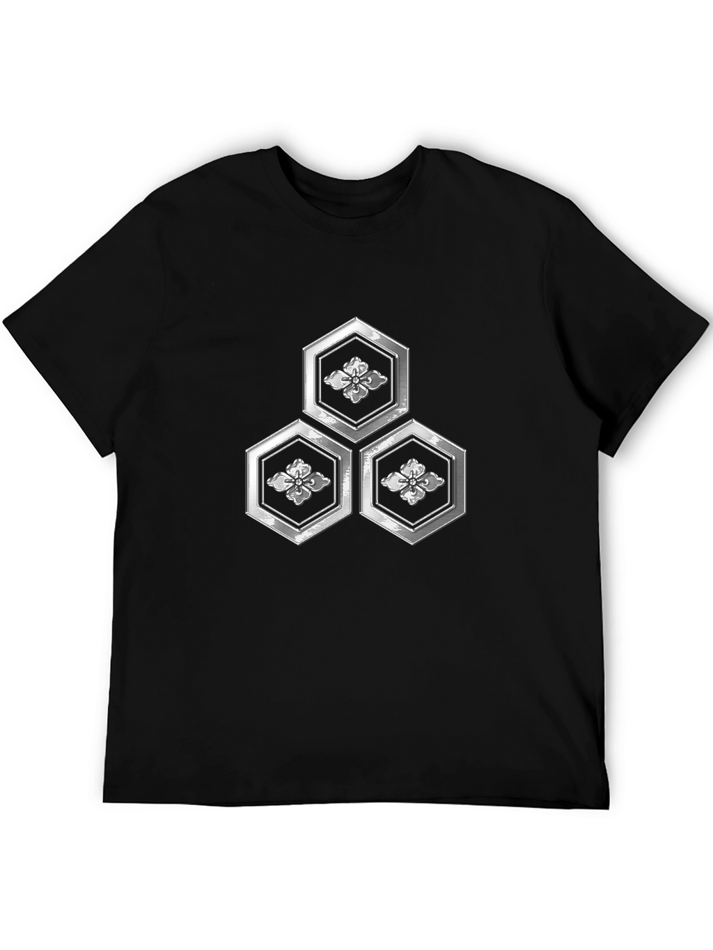 Geometric Floral Hexagon Graphic T-Shirt