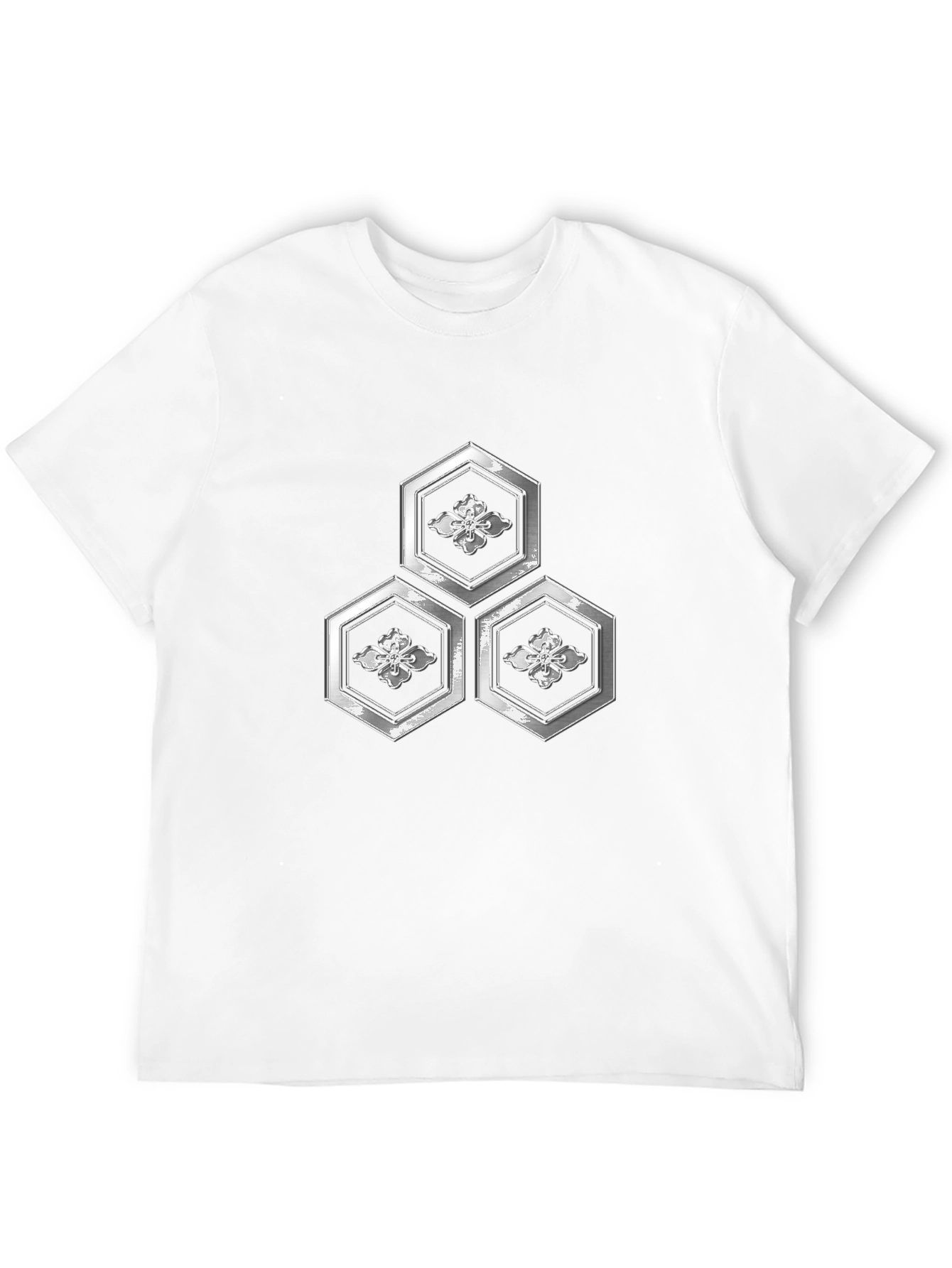 Geometric Floral Hexagon Graphic T-Shirt