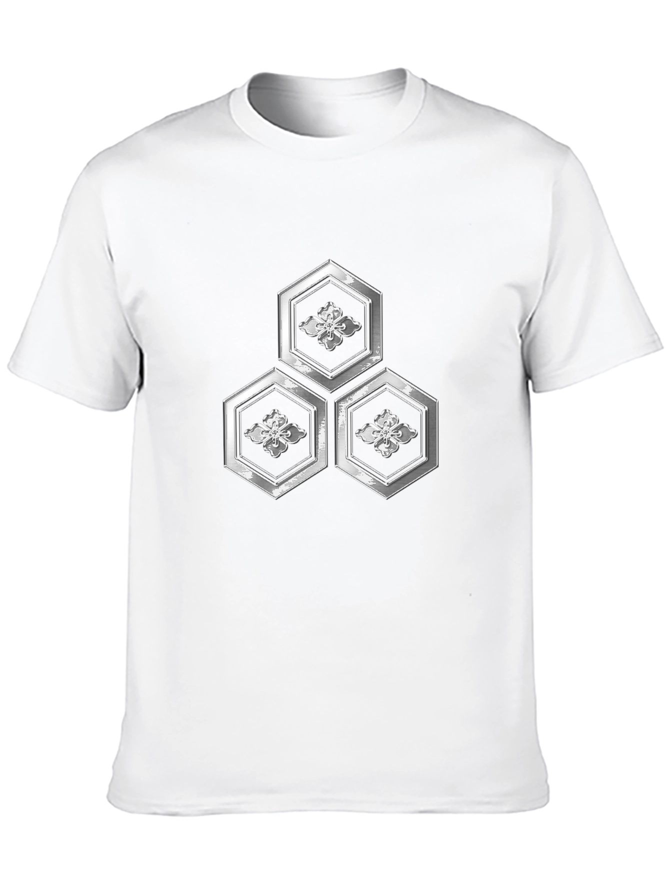 Geometric Floral Hexagon Graphic T-Shirt