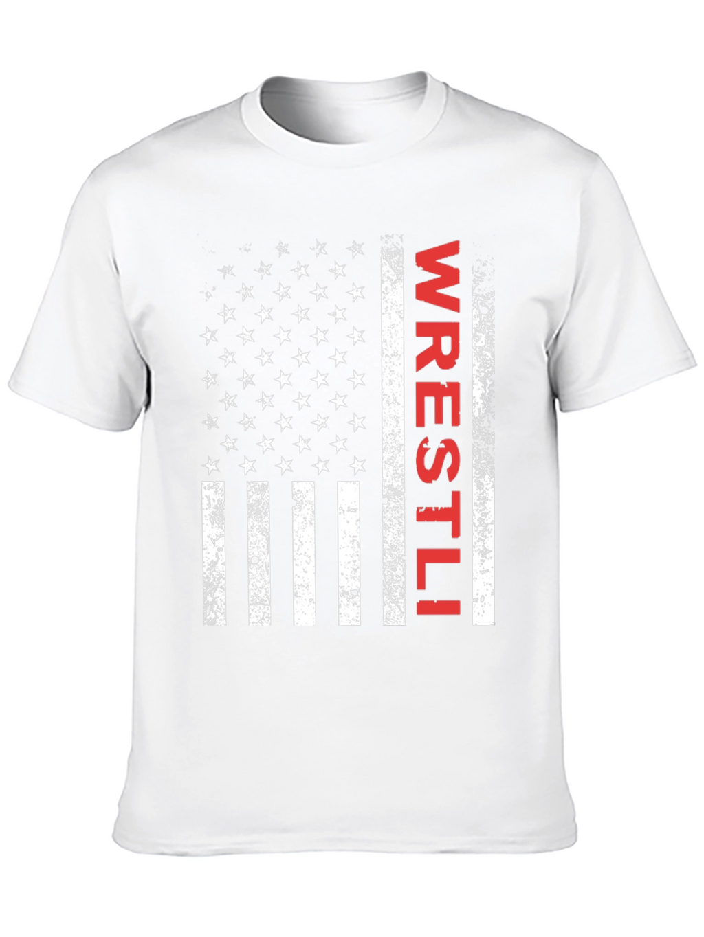 Wrestling Flag T-Shirt - Distressed USA Design