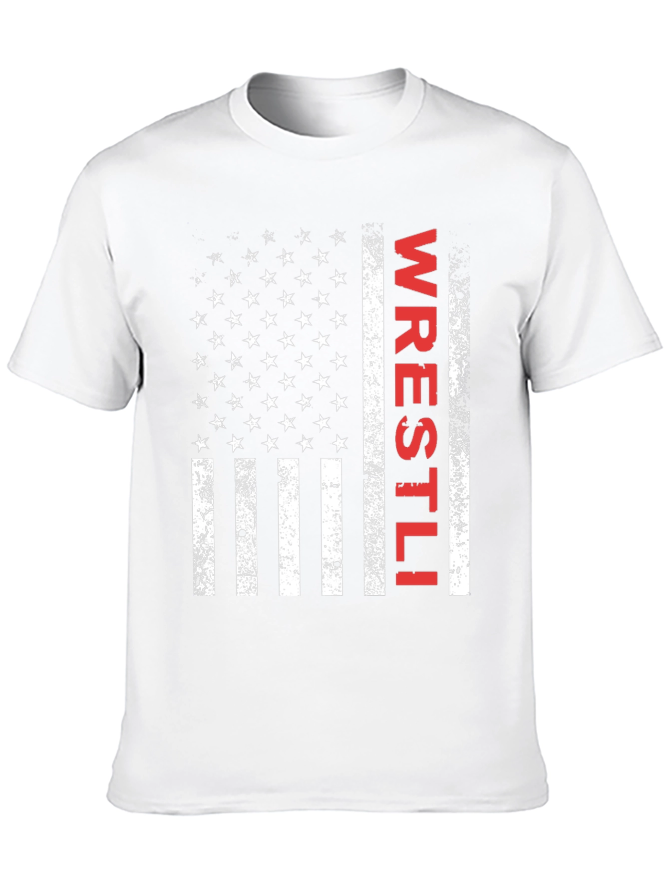 Wrestling Flag T-Shirt - Distressed USA Design