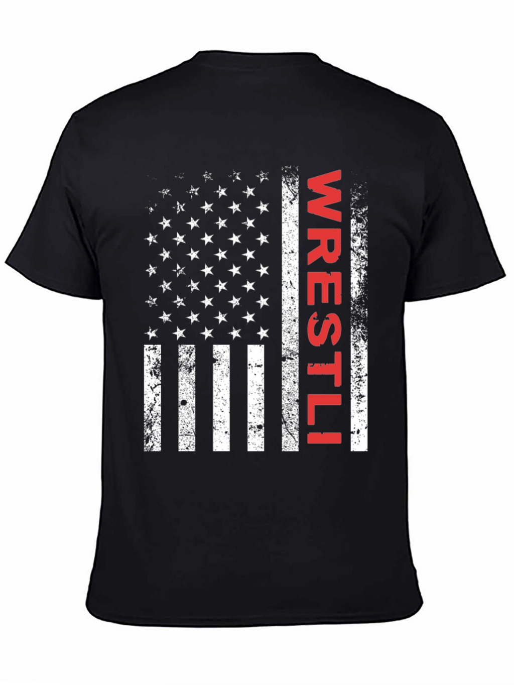 Wrestling Flag T-Shirt - Distressed USA Design