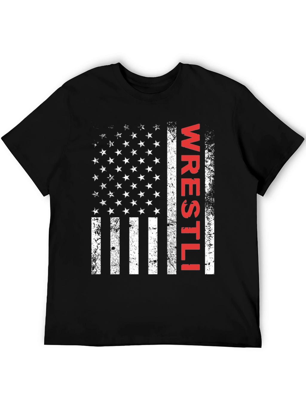 Wrestling Flag T-Shirt - Distressed USA Design