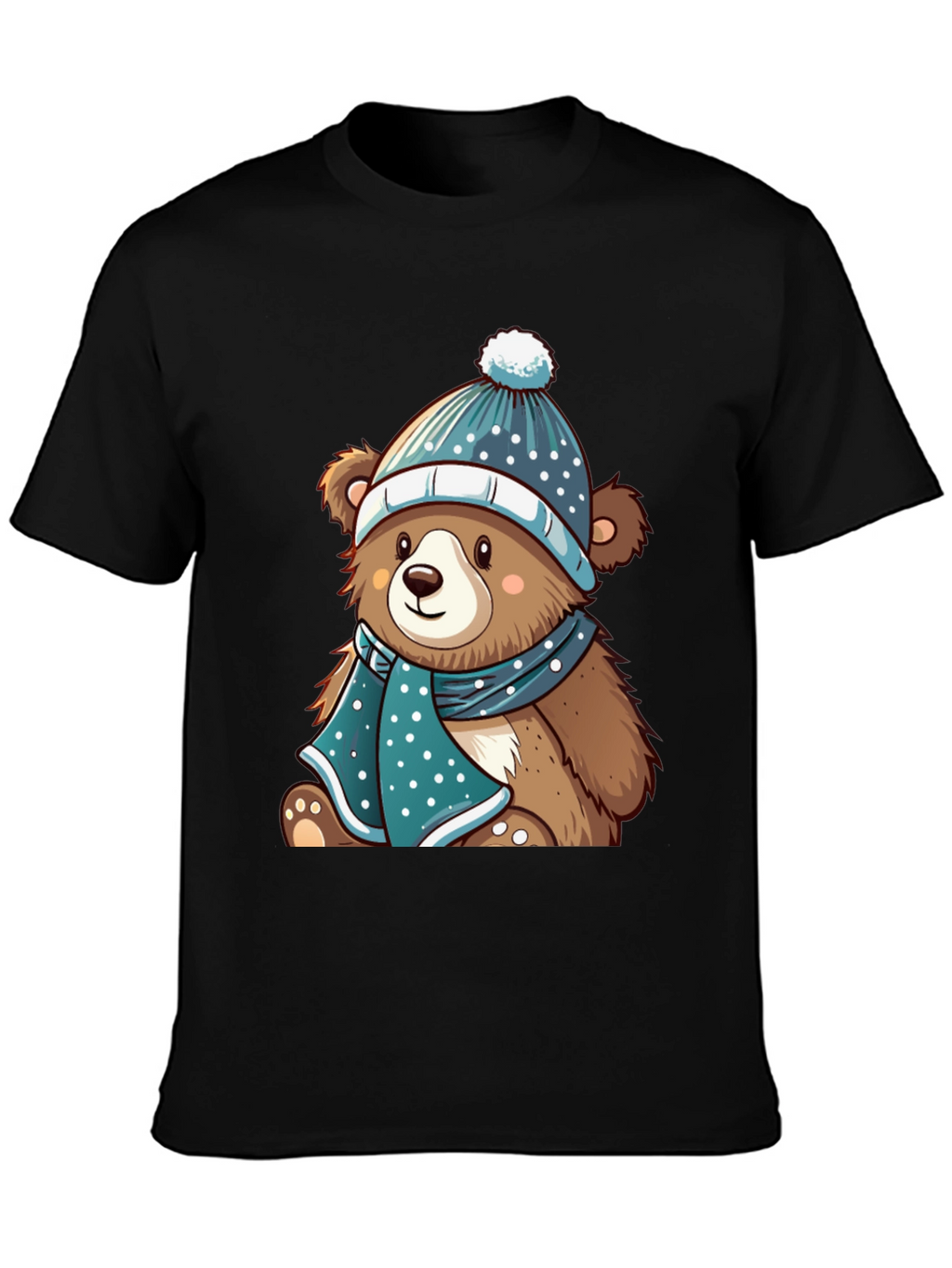 Cute Bear with Winter Hat T-Shirt