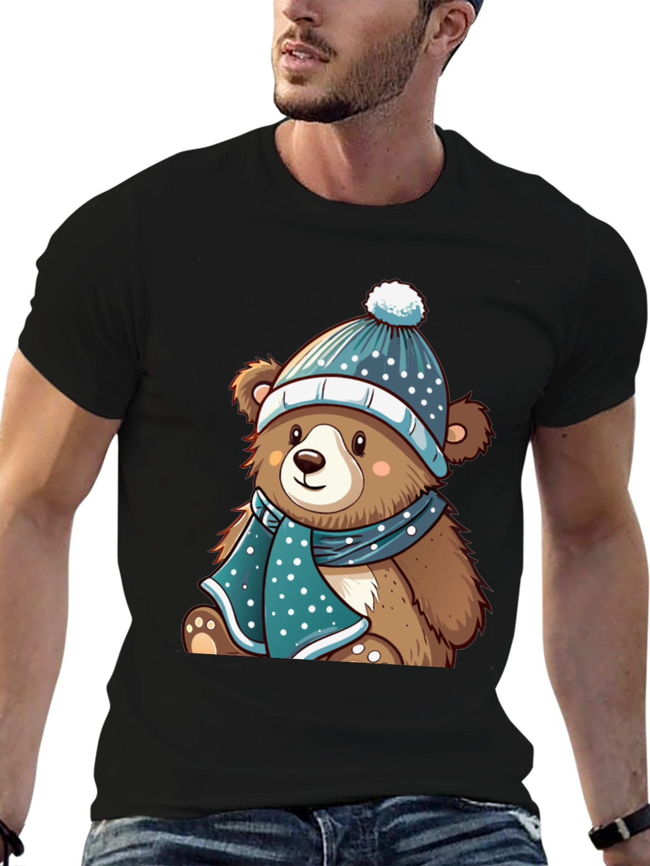 Cute Bear with Winter Hat T-Shirt