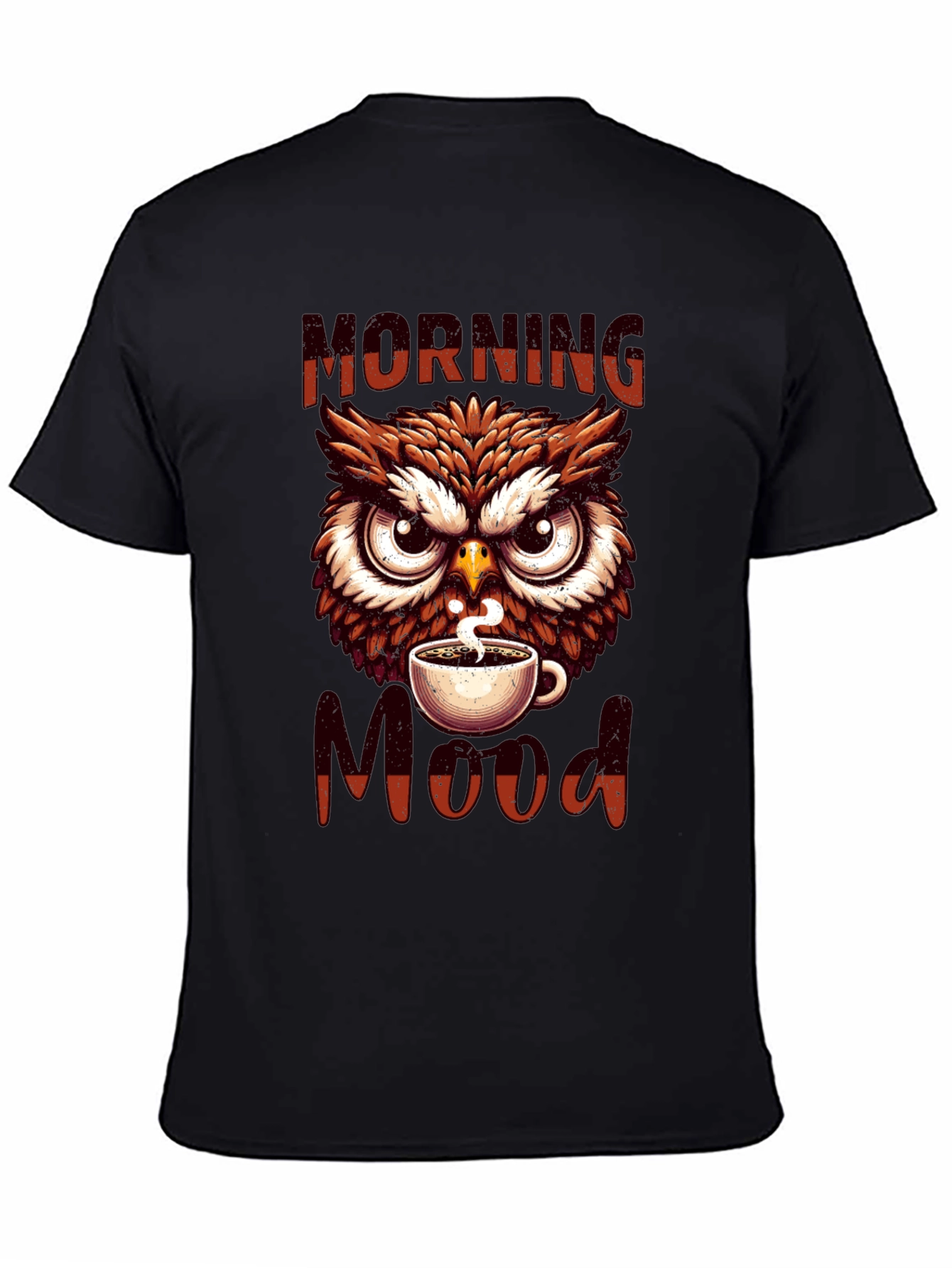 Morning Mood Owl T-Shirt - Coffee Lover Apparel