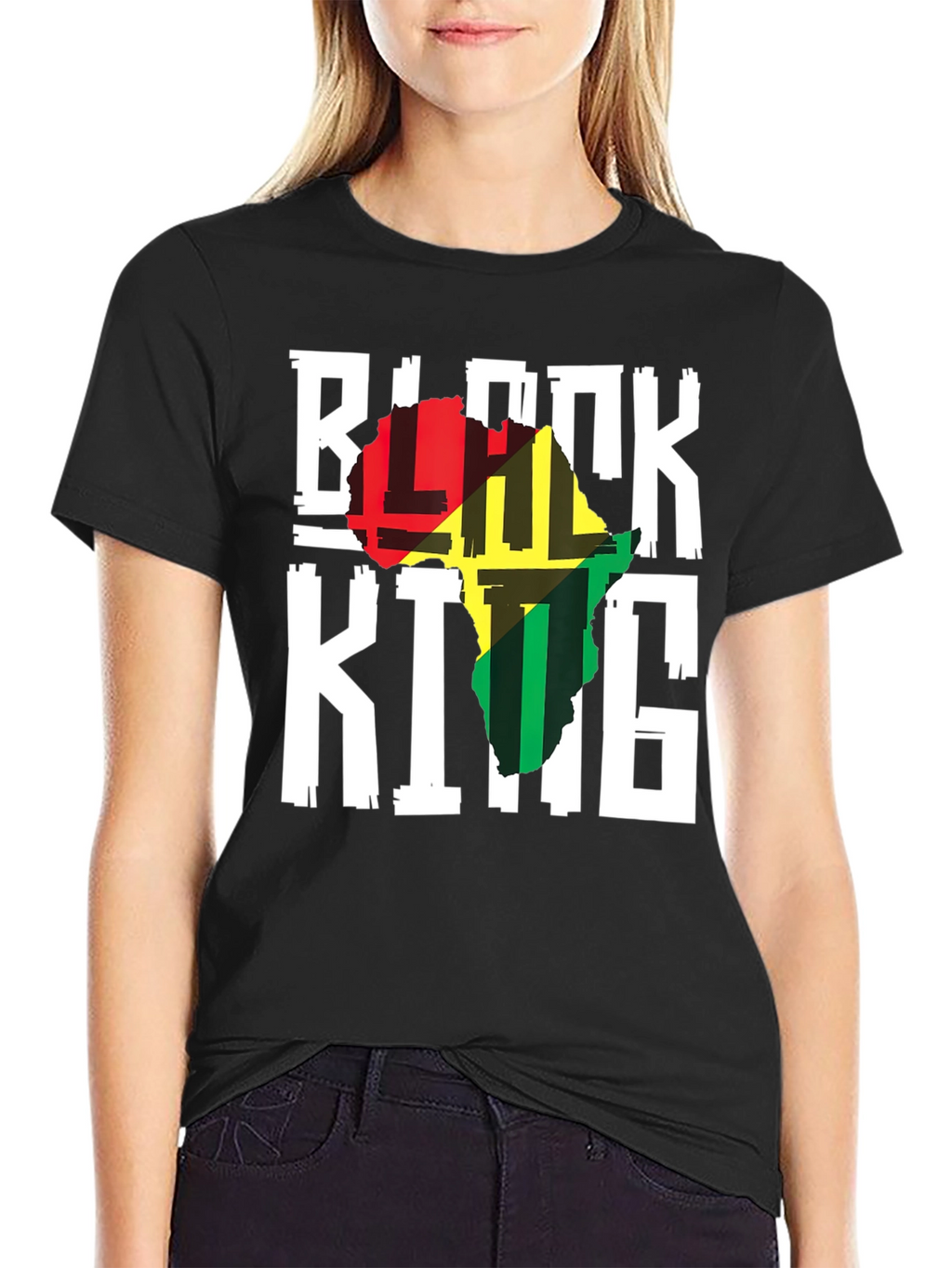 Black King Africa Map T-Shirt