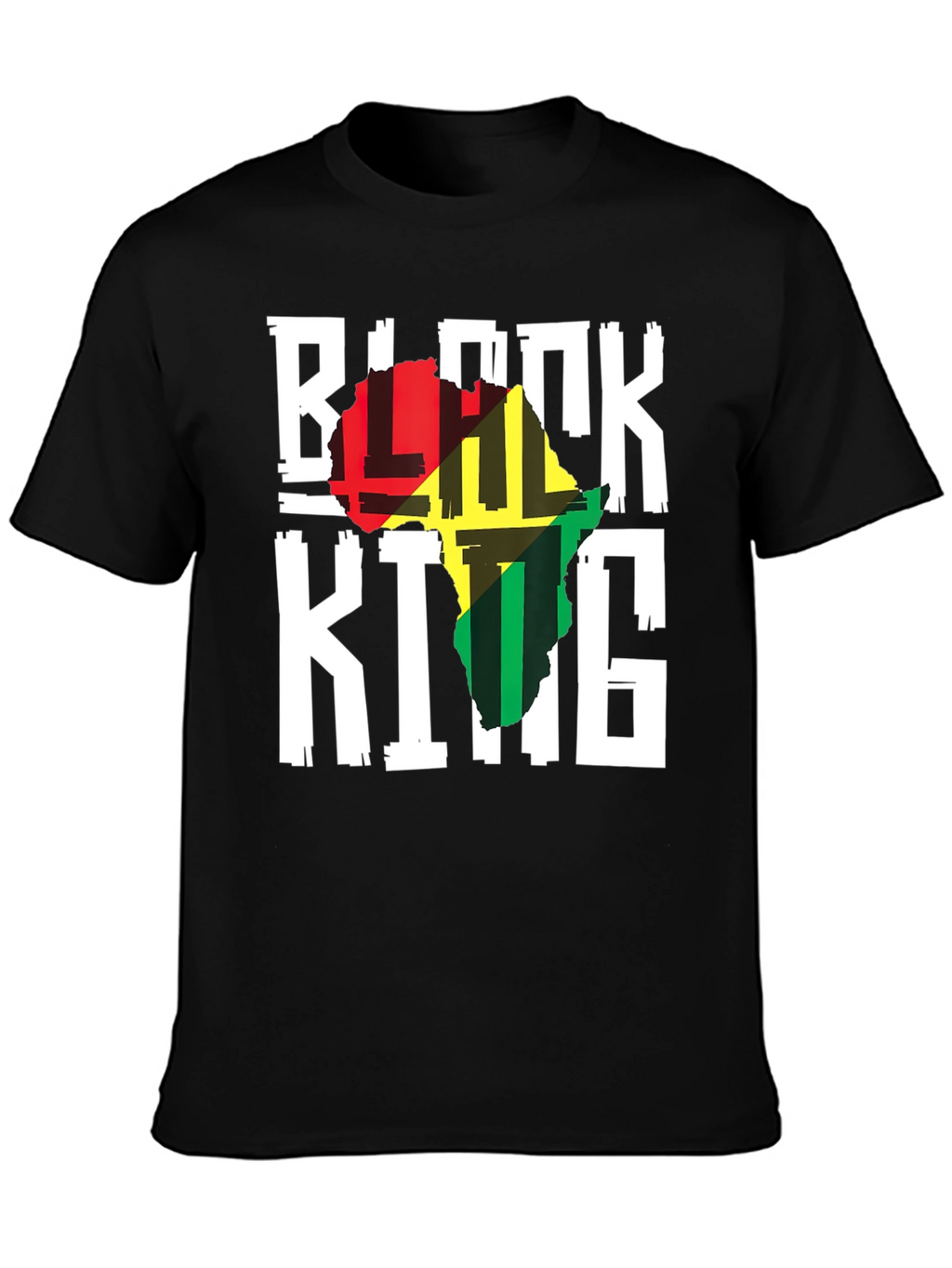 Black King Africa Map T-Shirt