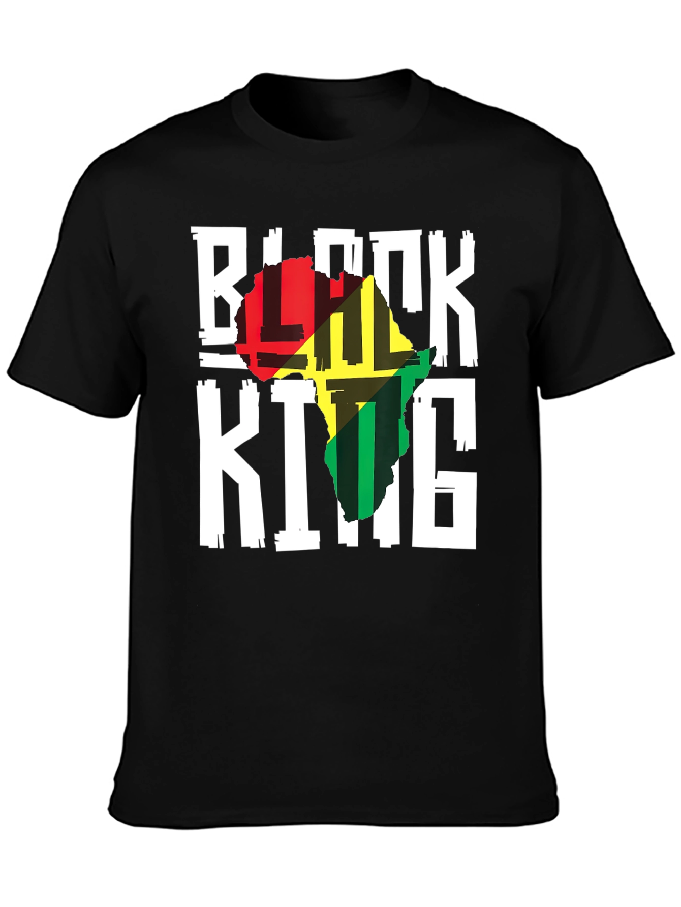Black King Africa Map T-Shirt