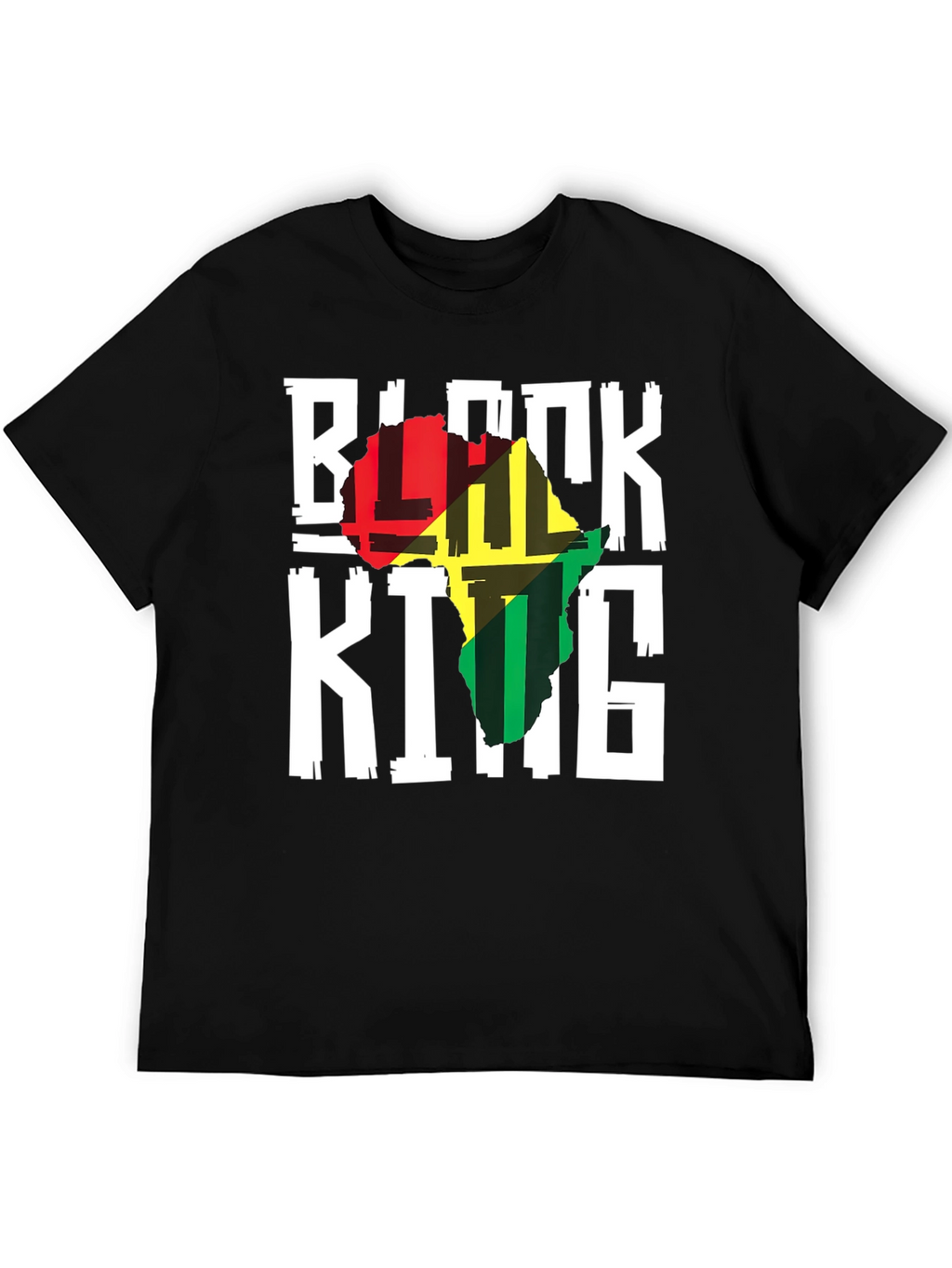 Black King Africa Map T-Shirt