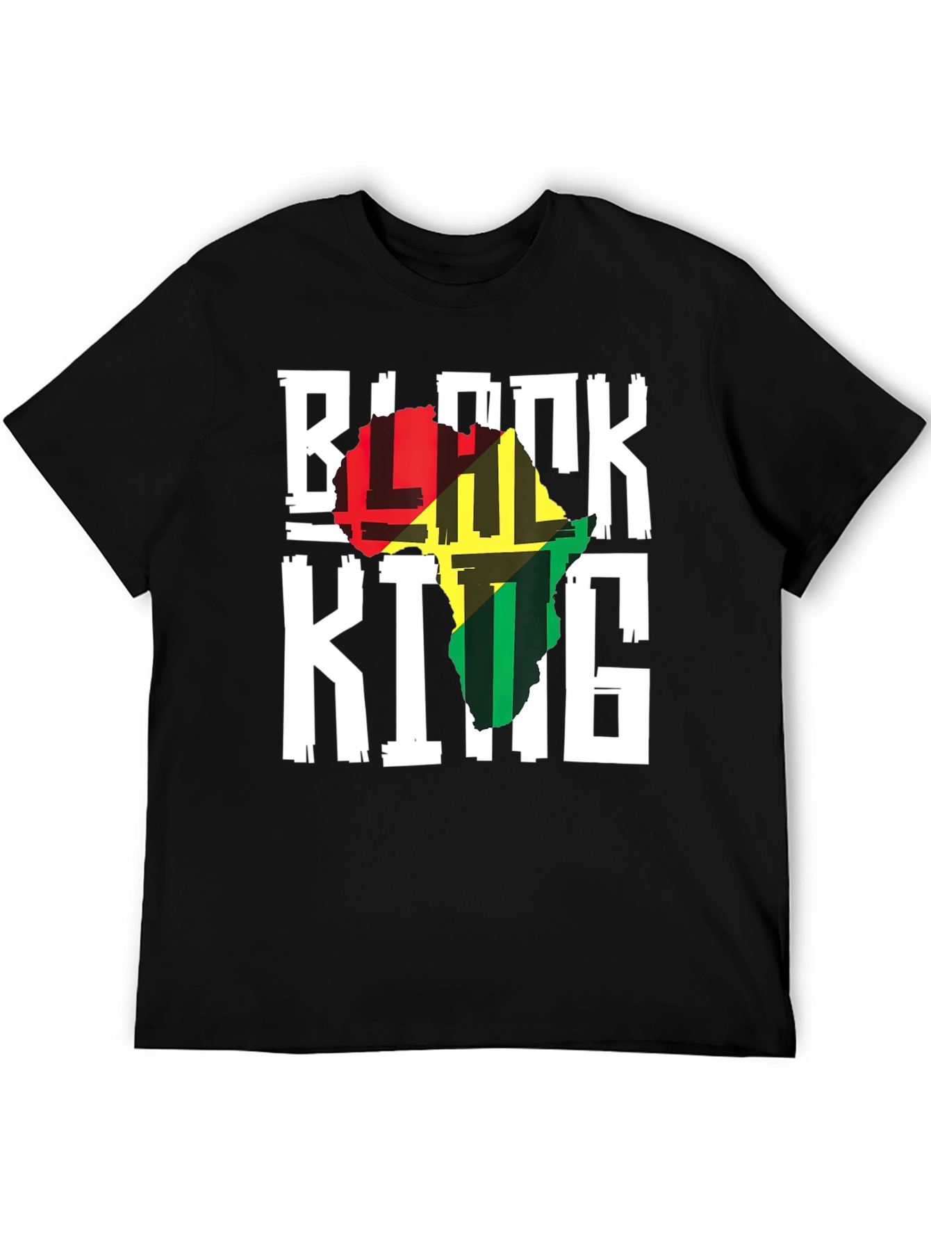 Black King Africa Map T-Shirt