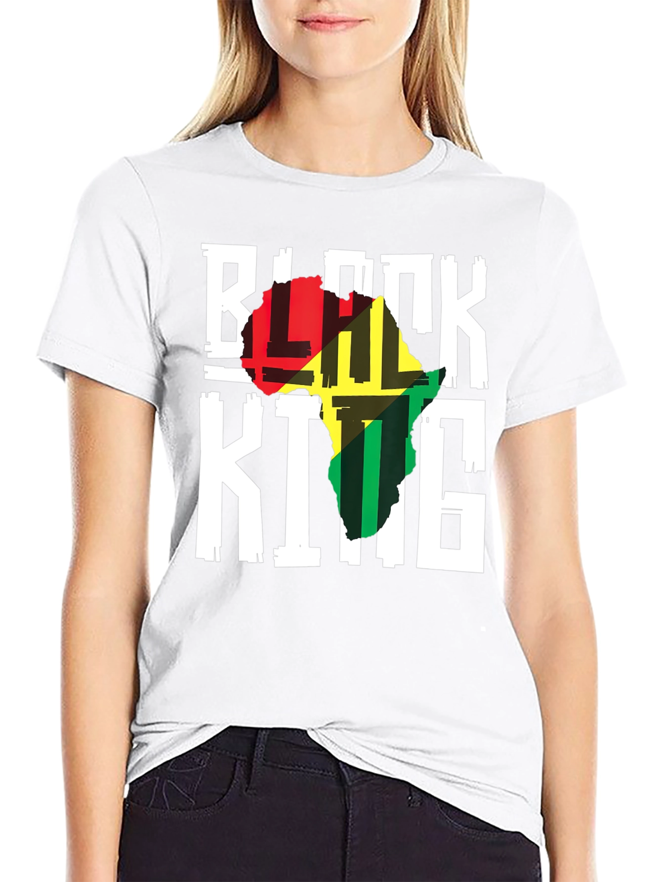 Black King Africa Map T-Shirt