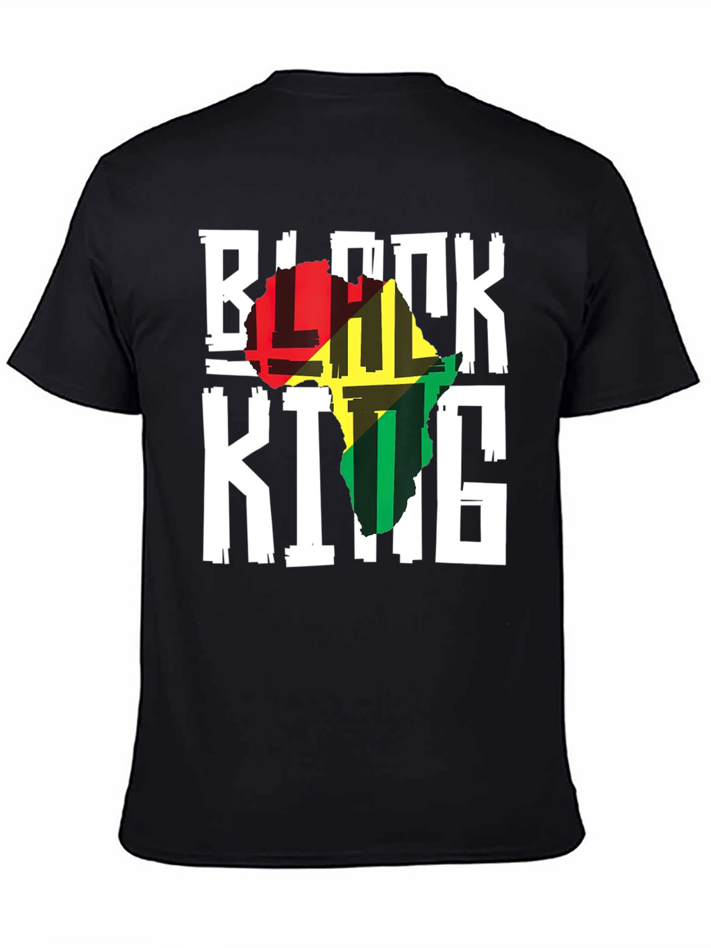 Black King Africa Map T-Shirt