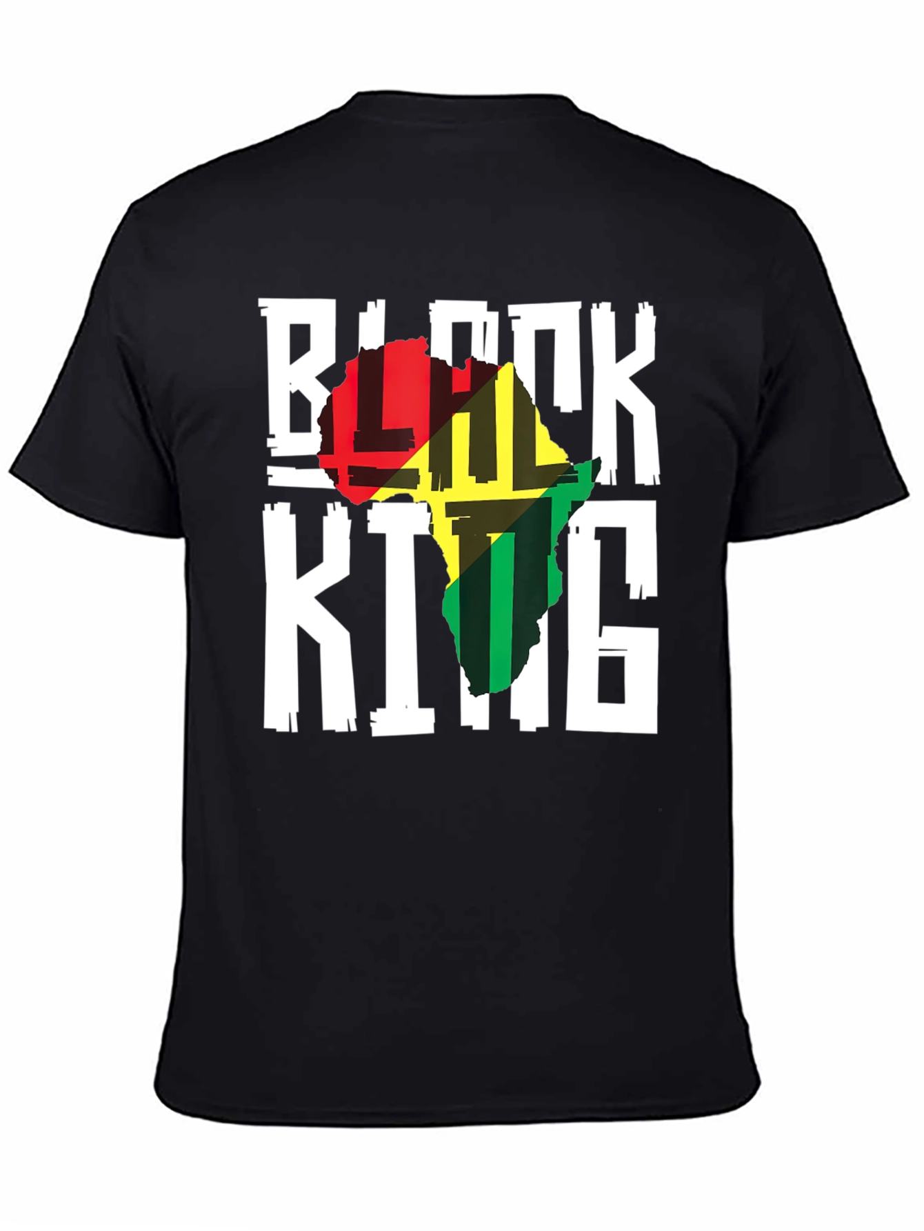 Black King Africa Map T-Shirt