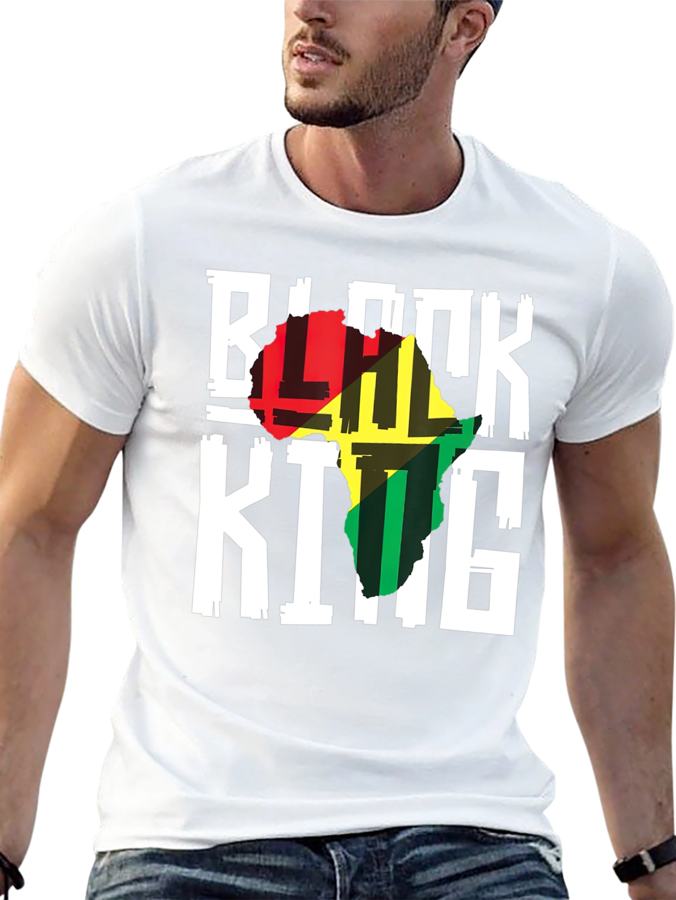 Black King Africa Map T-Shirt