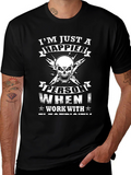 Happier Electrician T-Shirt: Skull & Tools Design