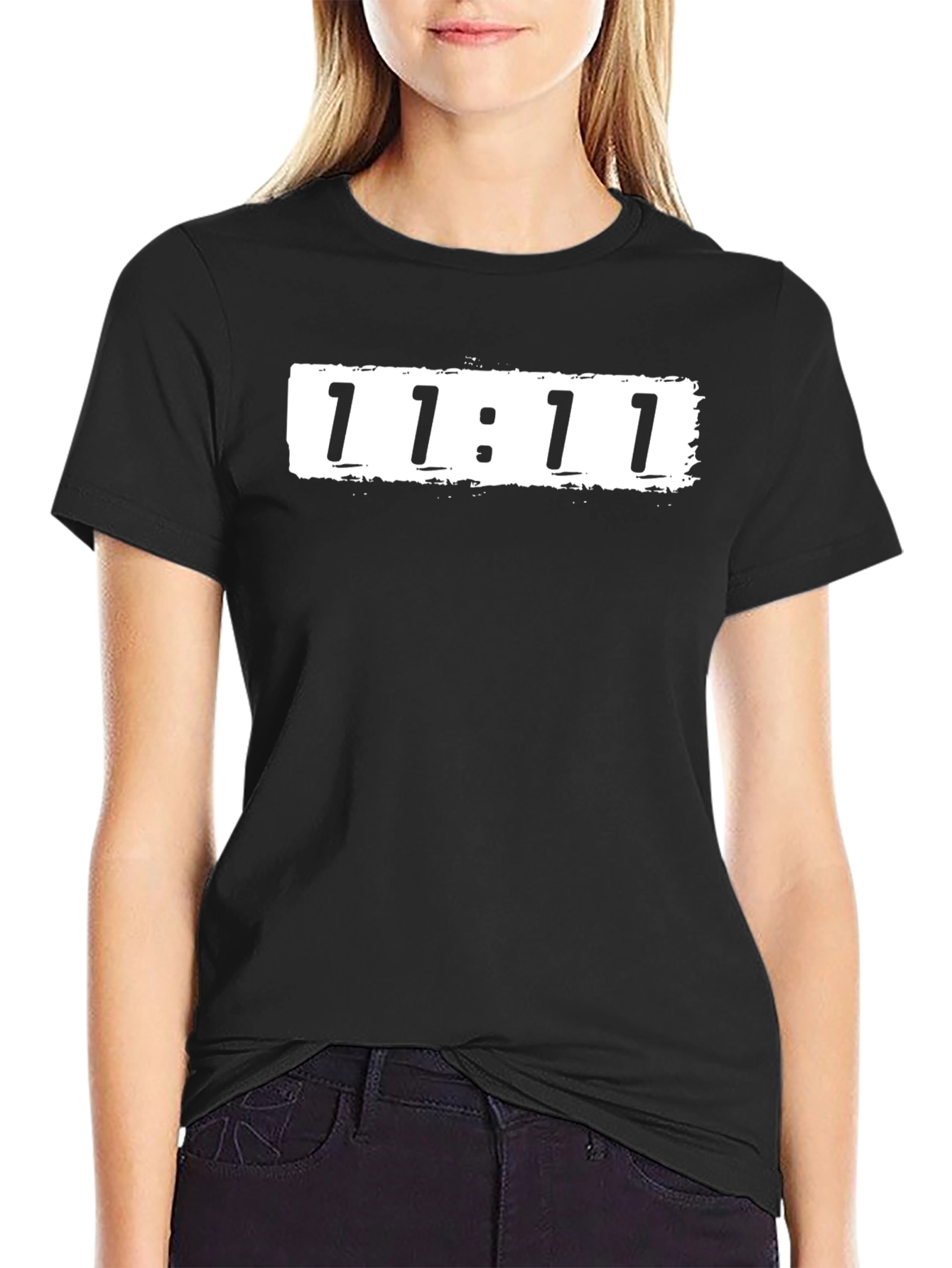 11:11 Graphic Tee - Black Crew Neck T-Shirt