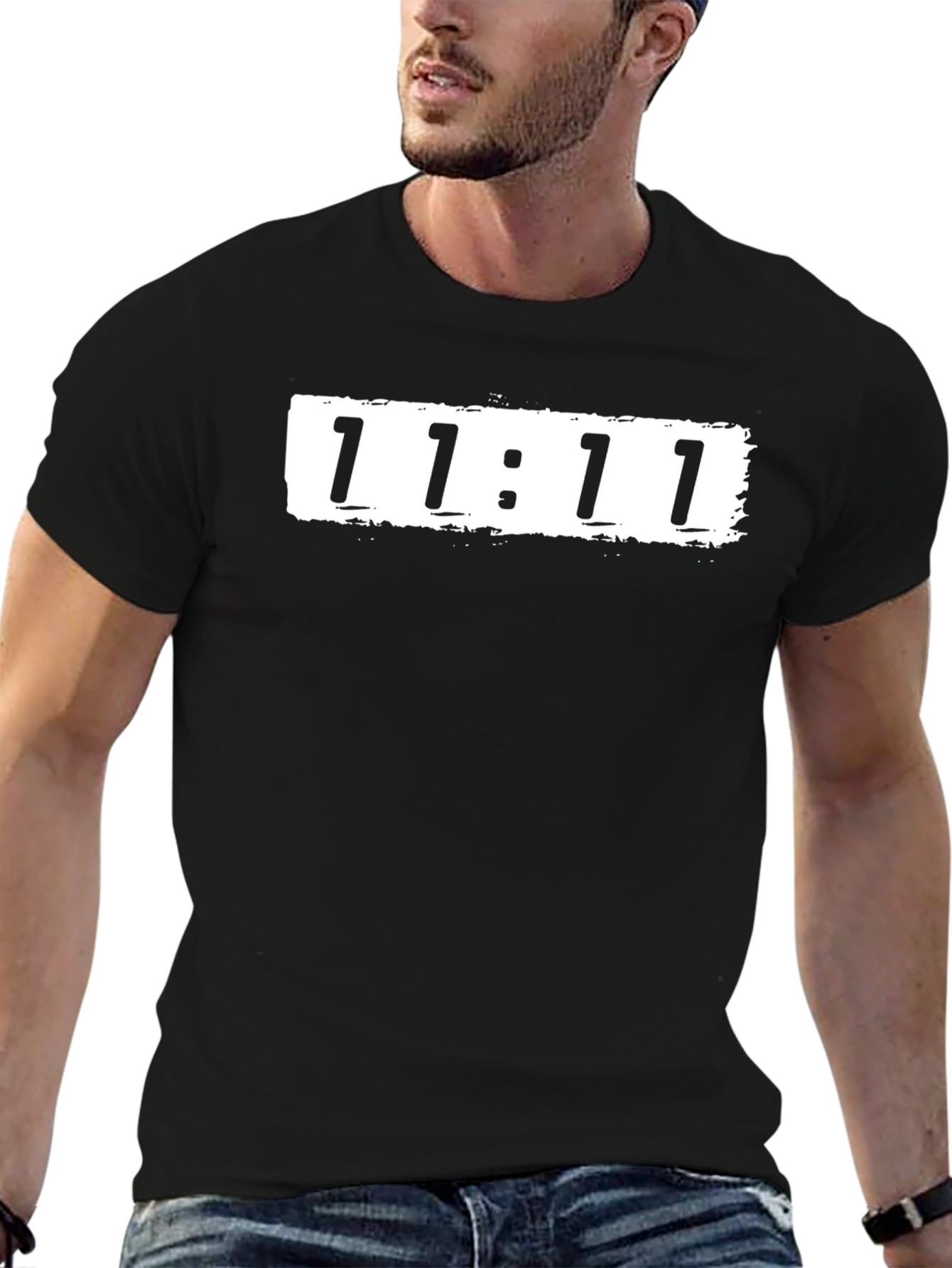 11:11 Graphic Tee - Black Crew Neck T-Shirt