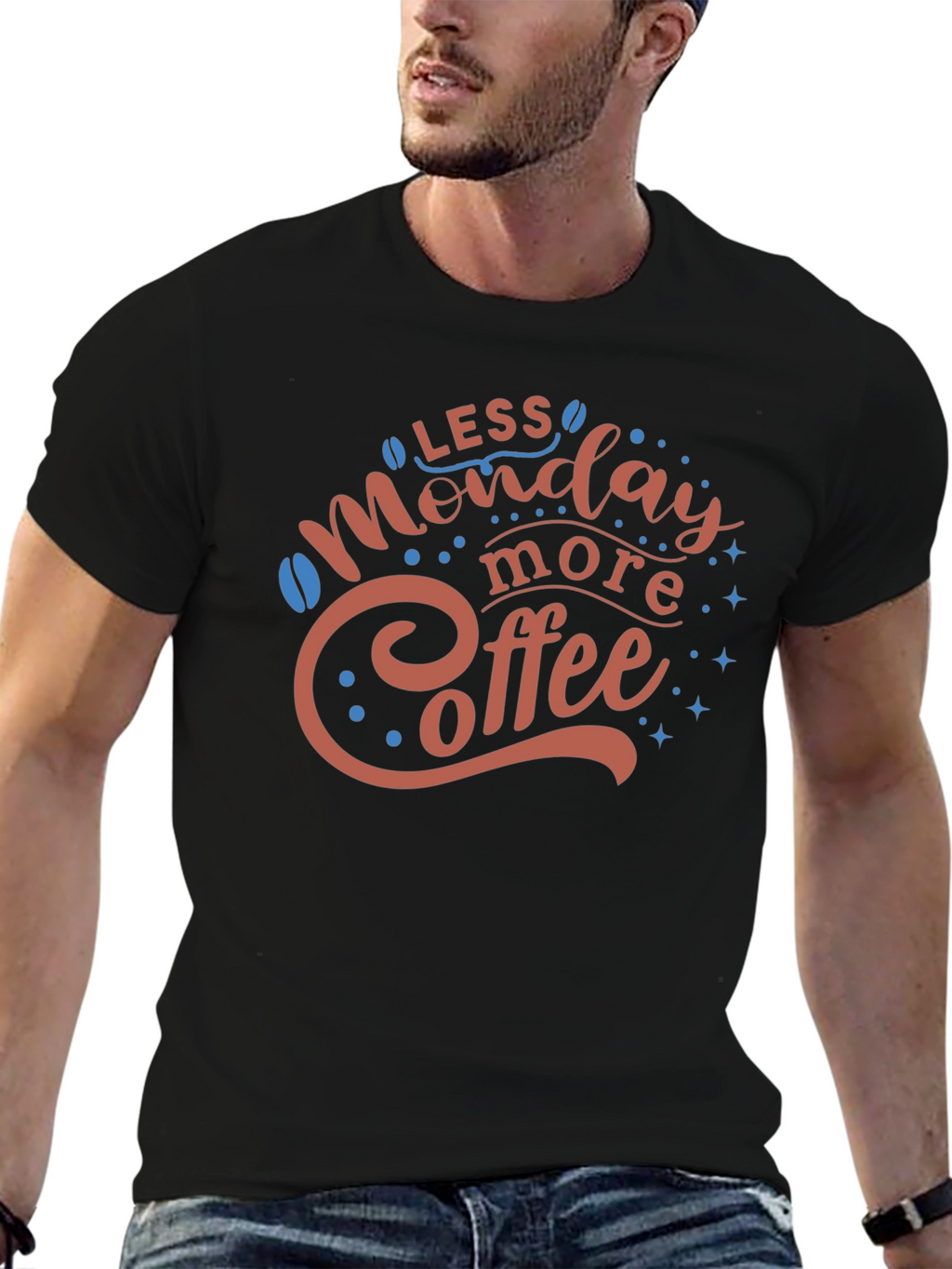 Less Monday More Coffee Graphic T-Shirt