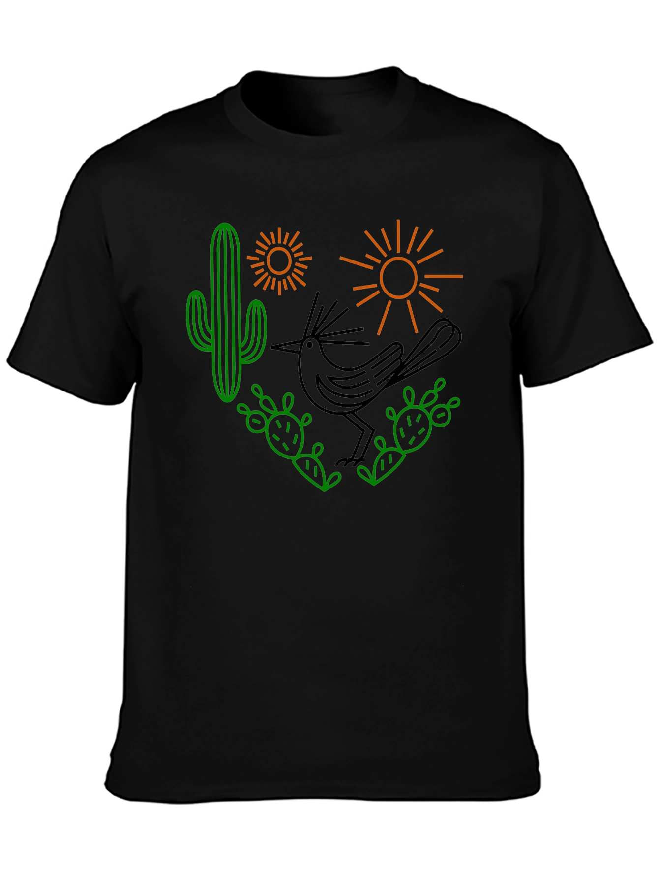 Desert Graphic Tee - Roadrunner Cactus Sun Shirt