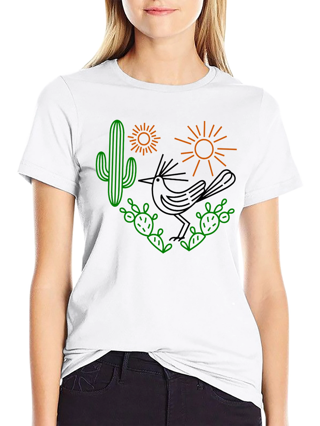 Desert Graphic Tee - Roadrunner Cactus Sun Shirt