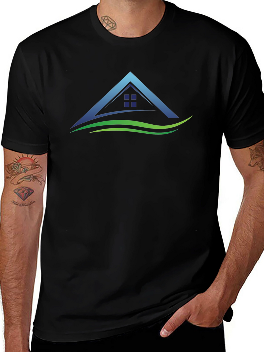 Modern House Graphic Tee - Black