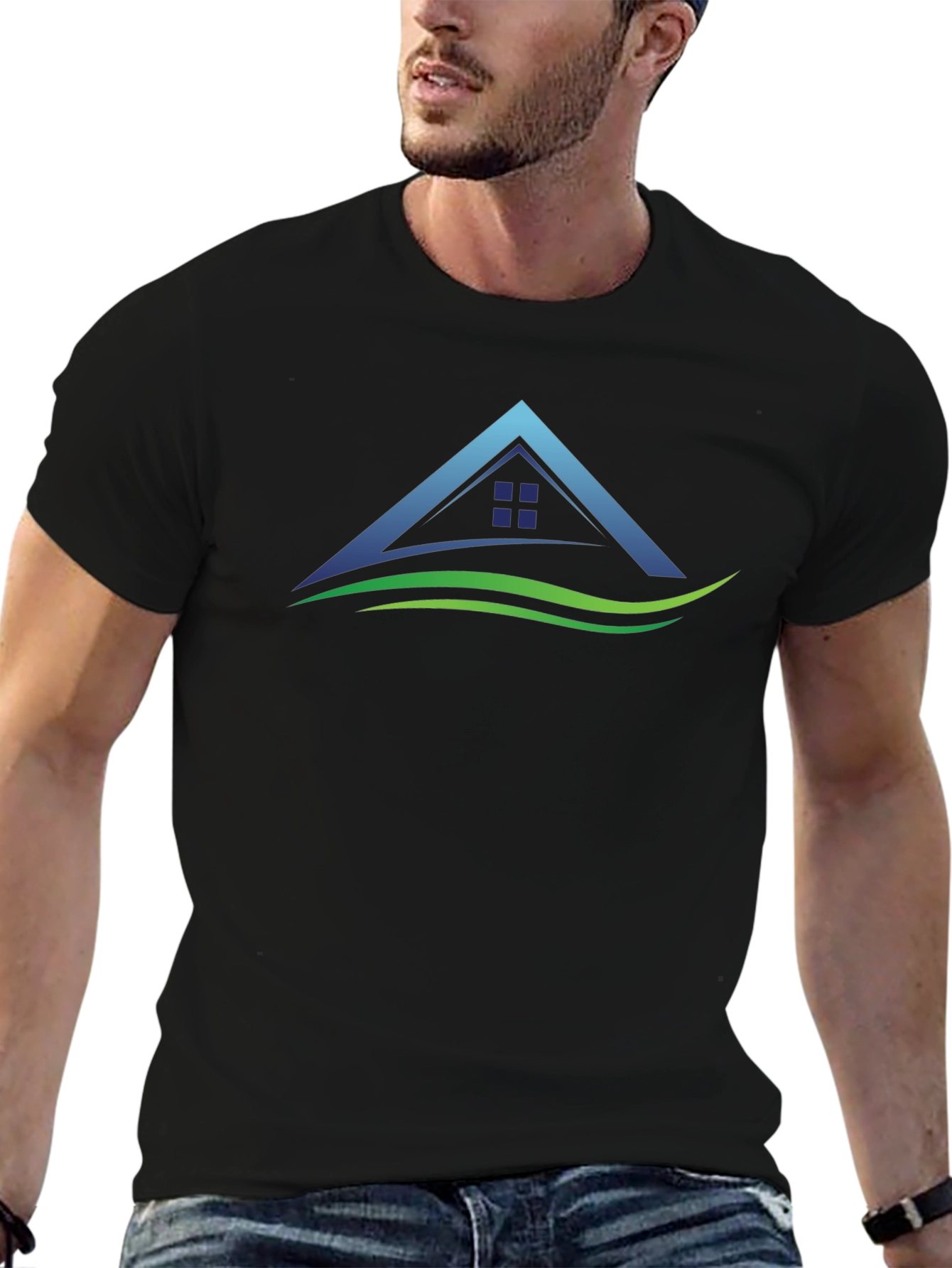 Modern House Graphic Tee - Black