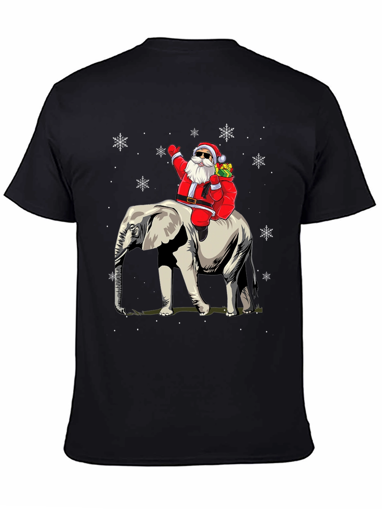 Santa Riding Elephant Christmas T-Shirt