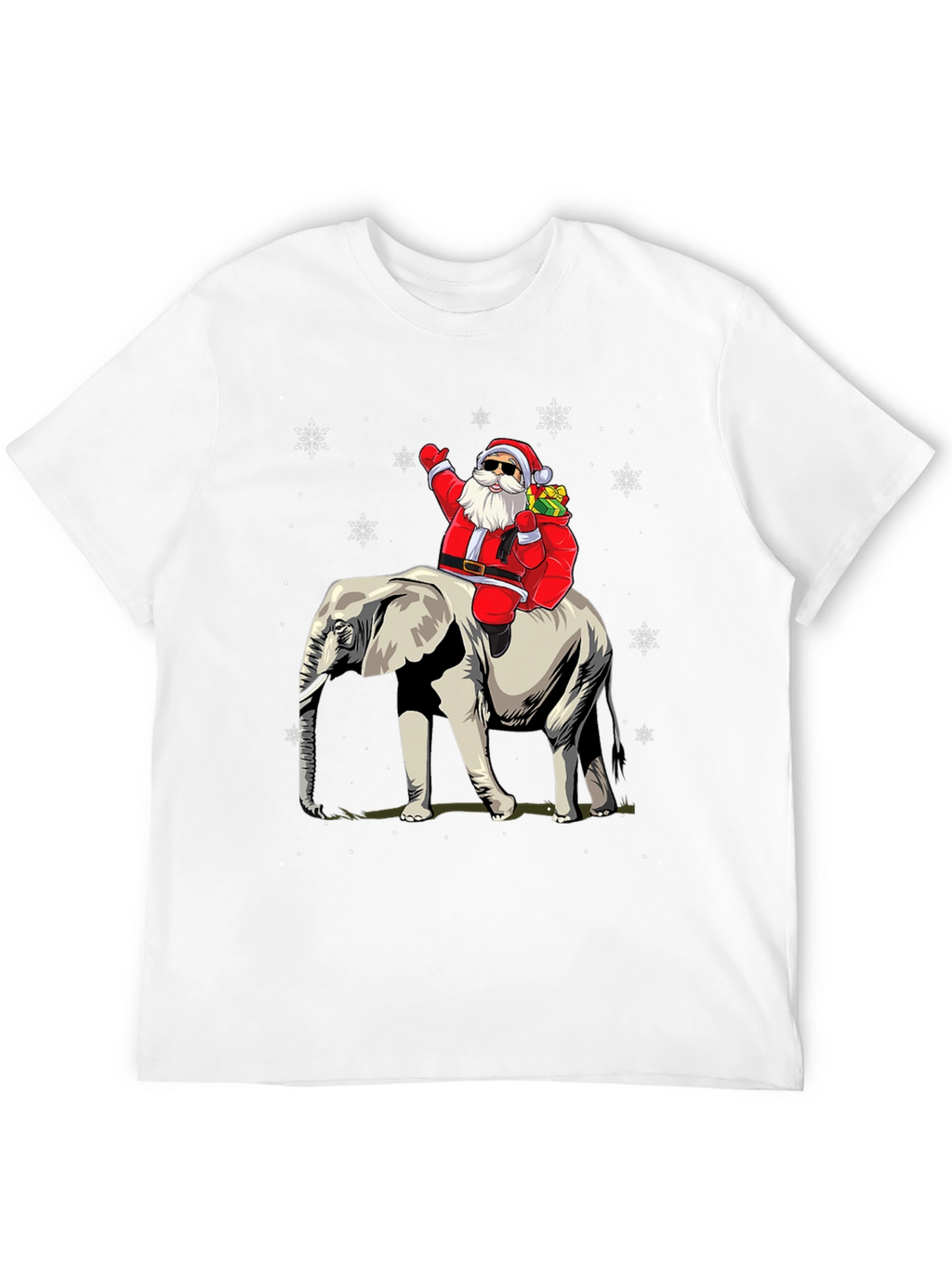 Santa Riding Elephant Christmas T-Shirt