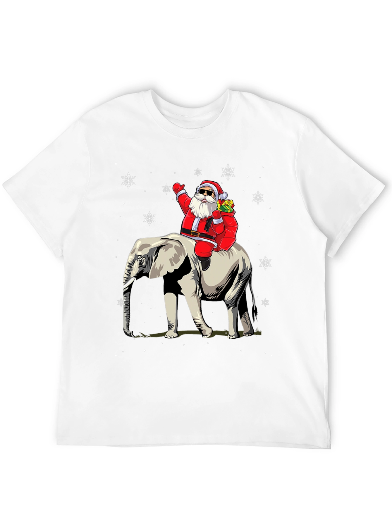 Santa Riding Elephant Christmas T-Shirt