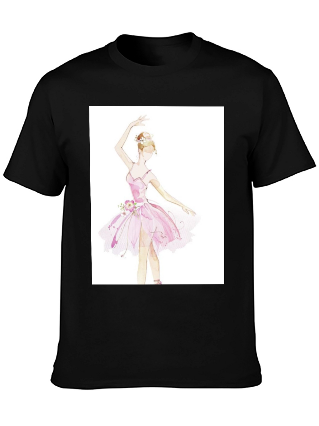 Ballerina Graphic Tee - Black Cotton T-Shirt