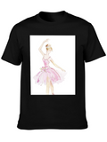 Ballerina Graphic Tee - Black Cotton T-Shirt