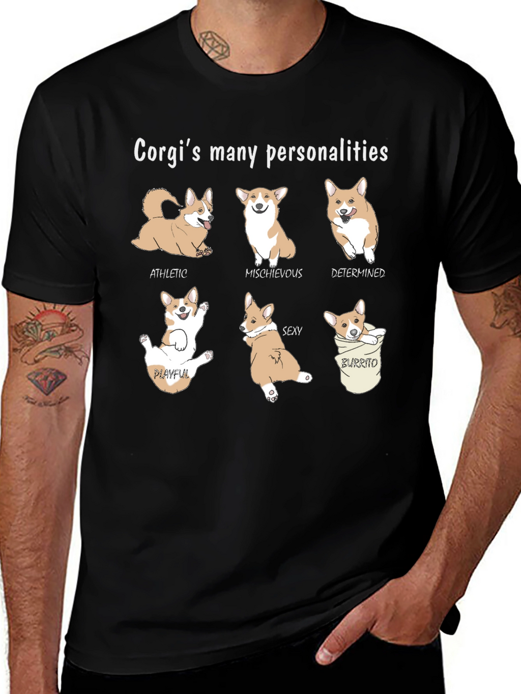 Corgi Personalities Graphic Tee