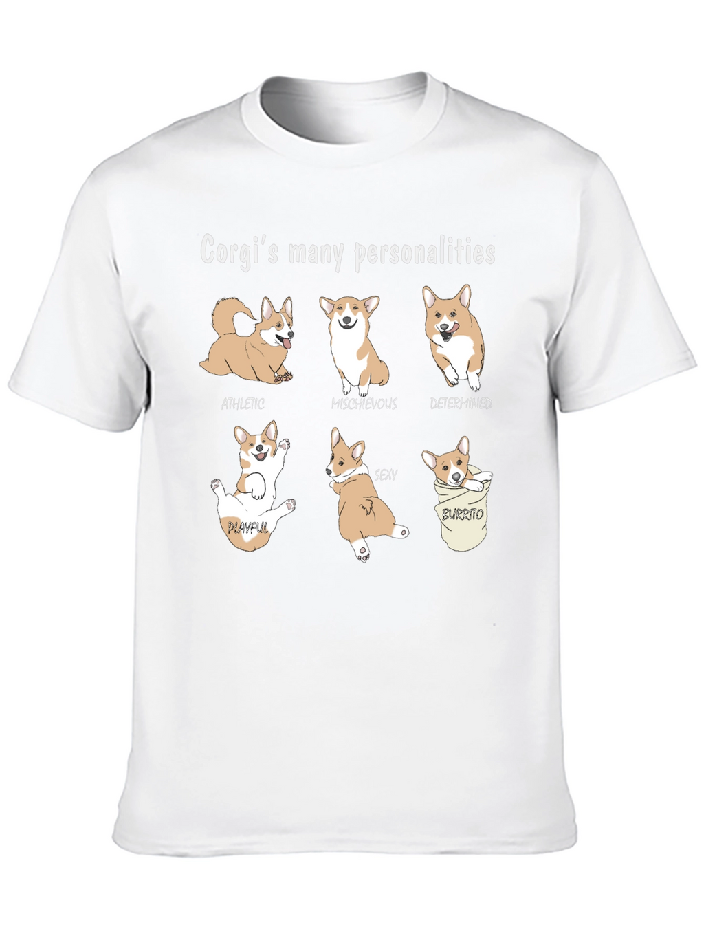 Corgi Personalities Graphic Tee