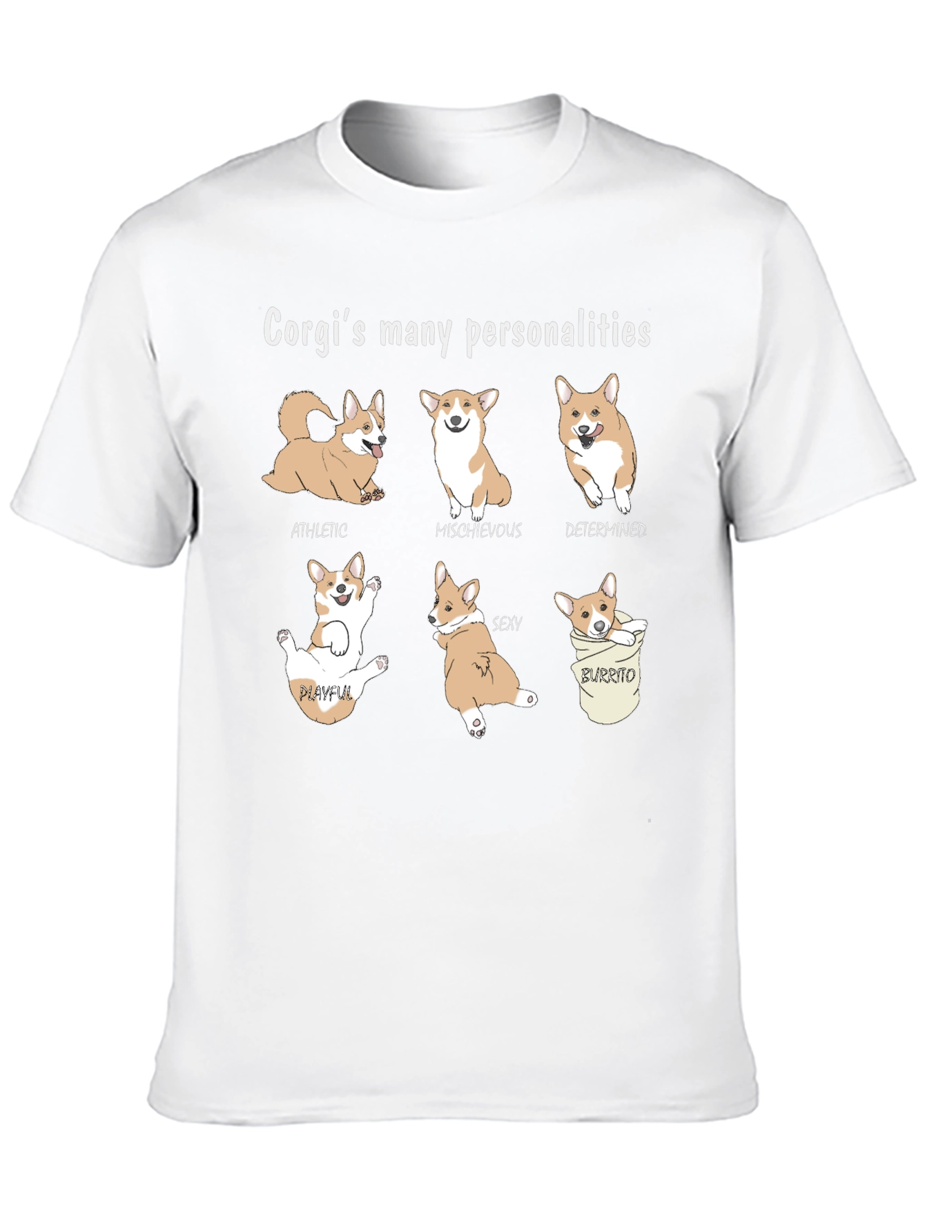 Corgi Personalities Graphic Tee