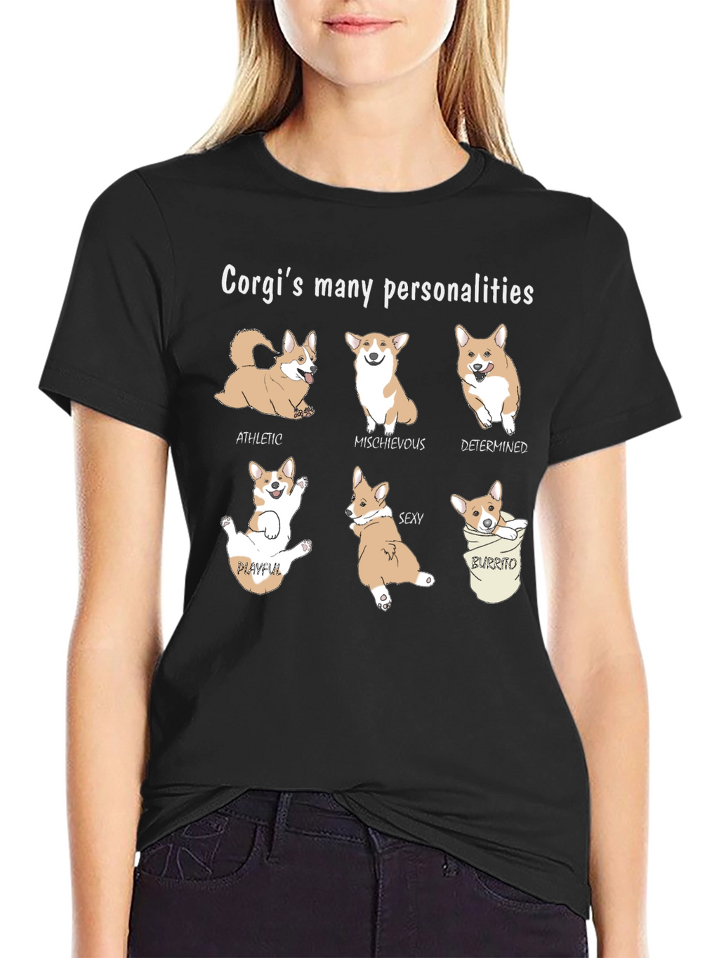 Corgi Personalities Graphic Tee