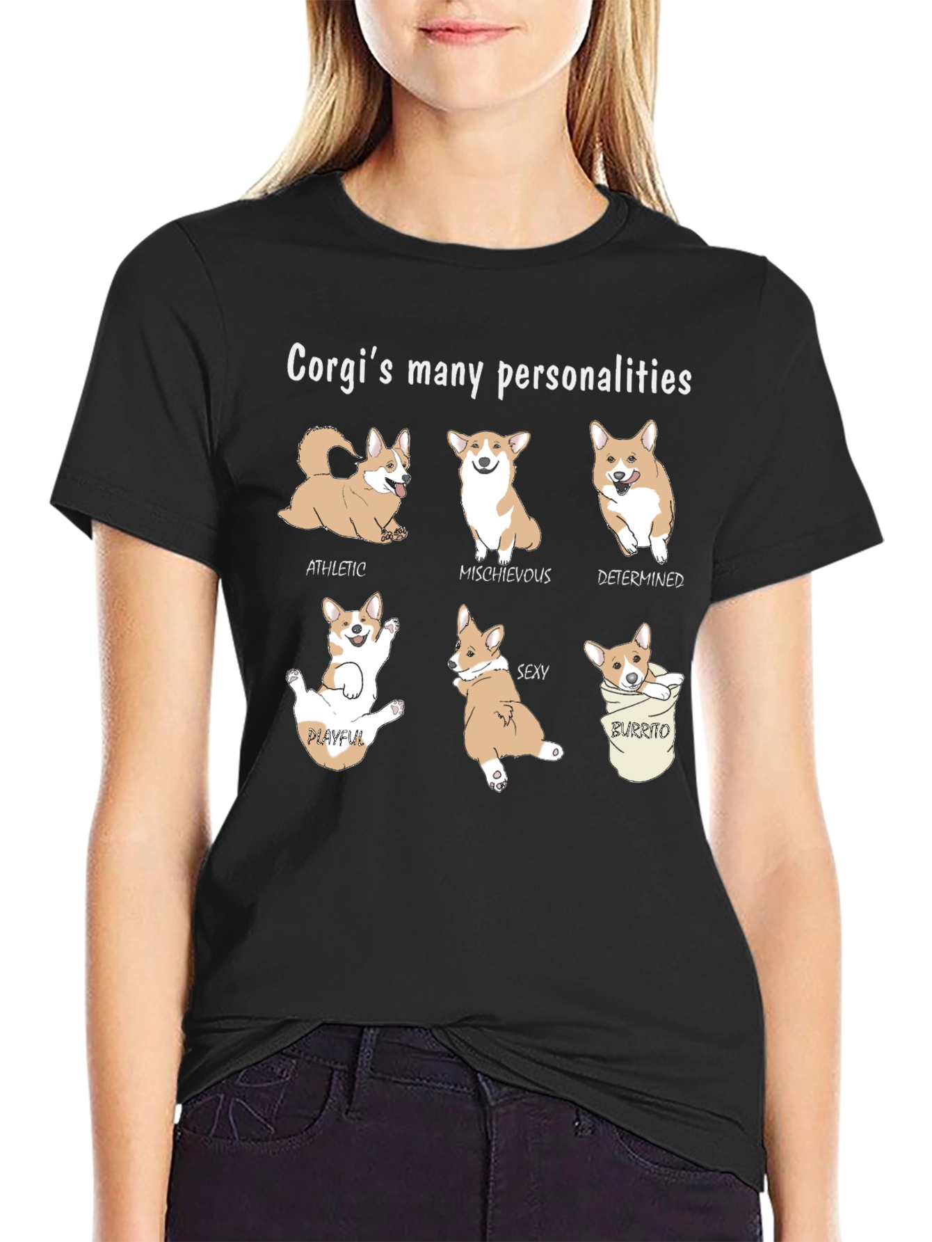 Corgi Personalities Graphic Tee