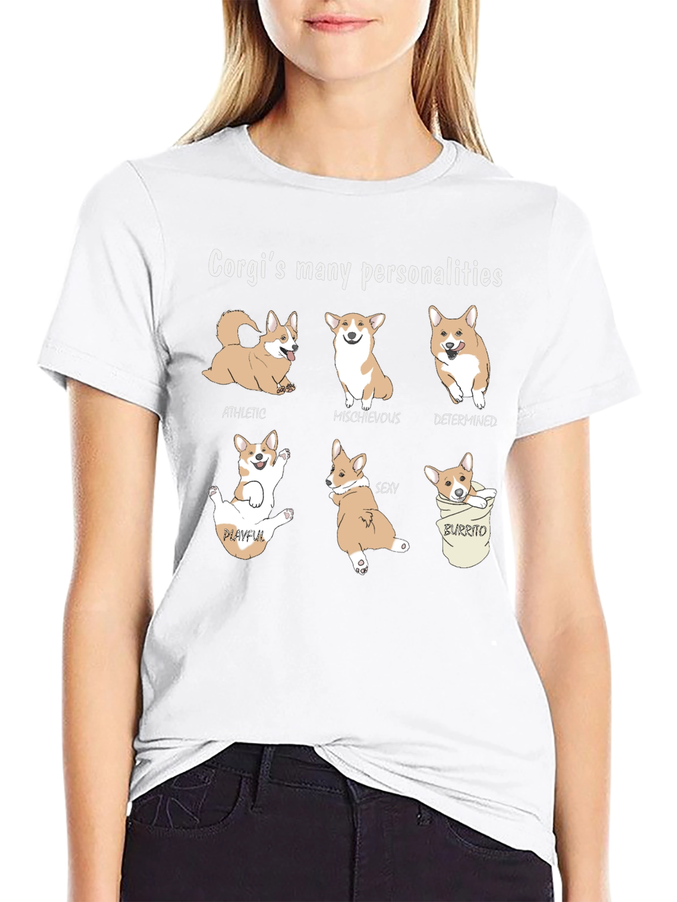 Corgi Personalities Graphic Tee