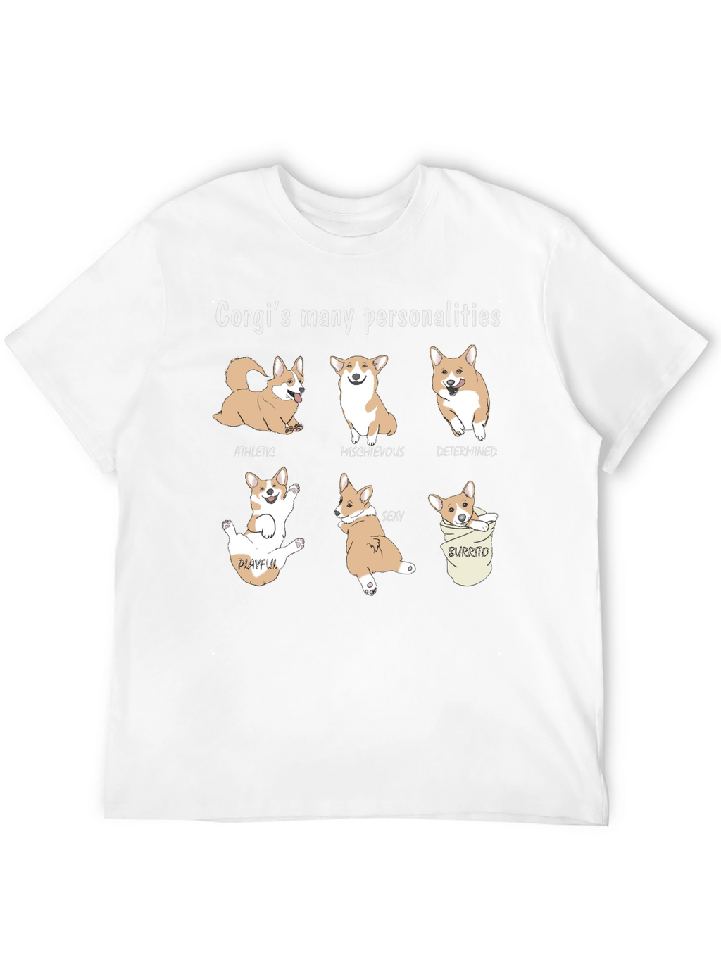 Corgi Personalities Graphic Tee